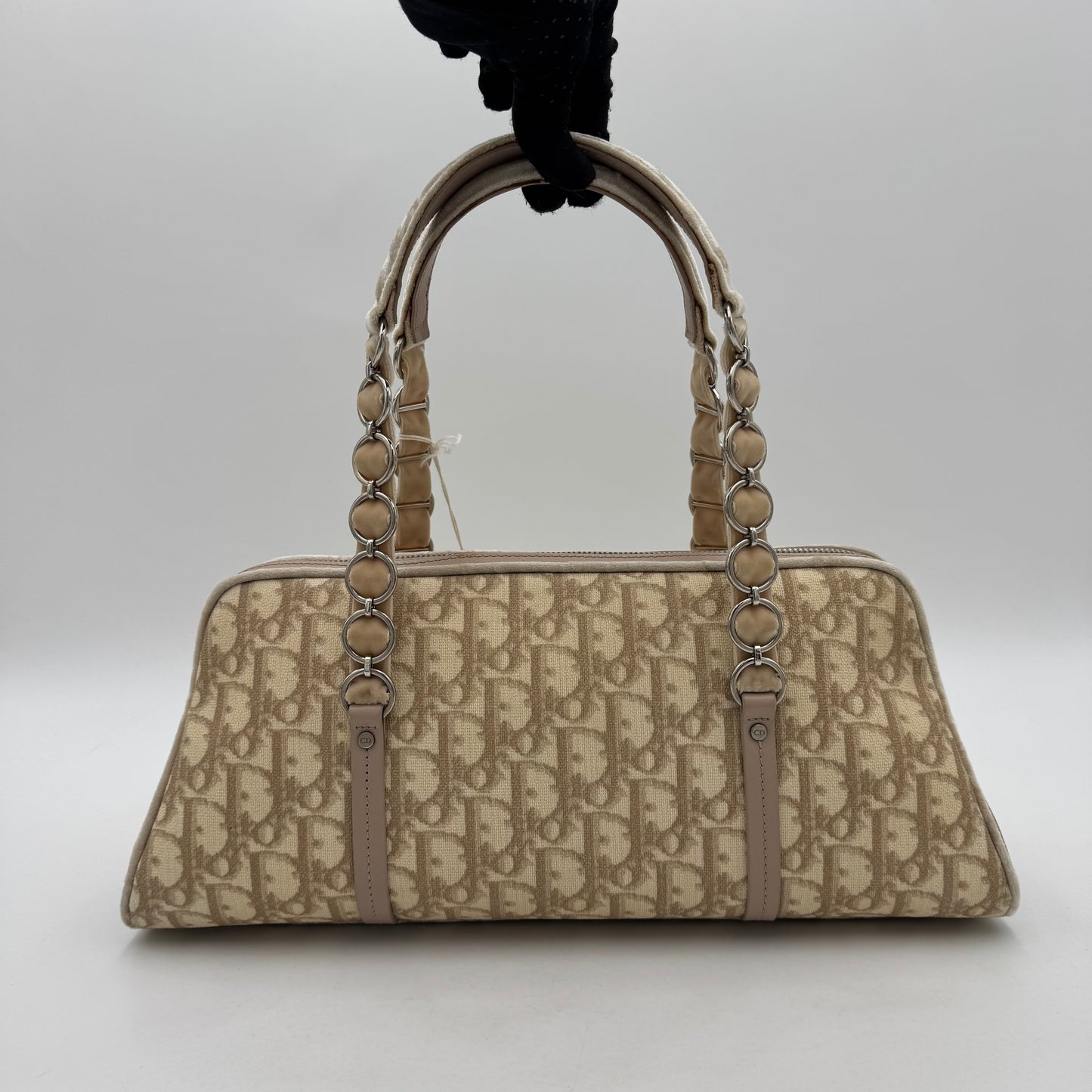 Christian Dior Beige Romantique Trotter Boston Shoulder Bag