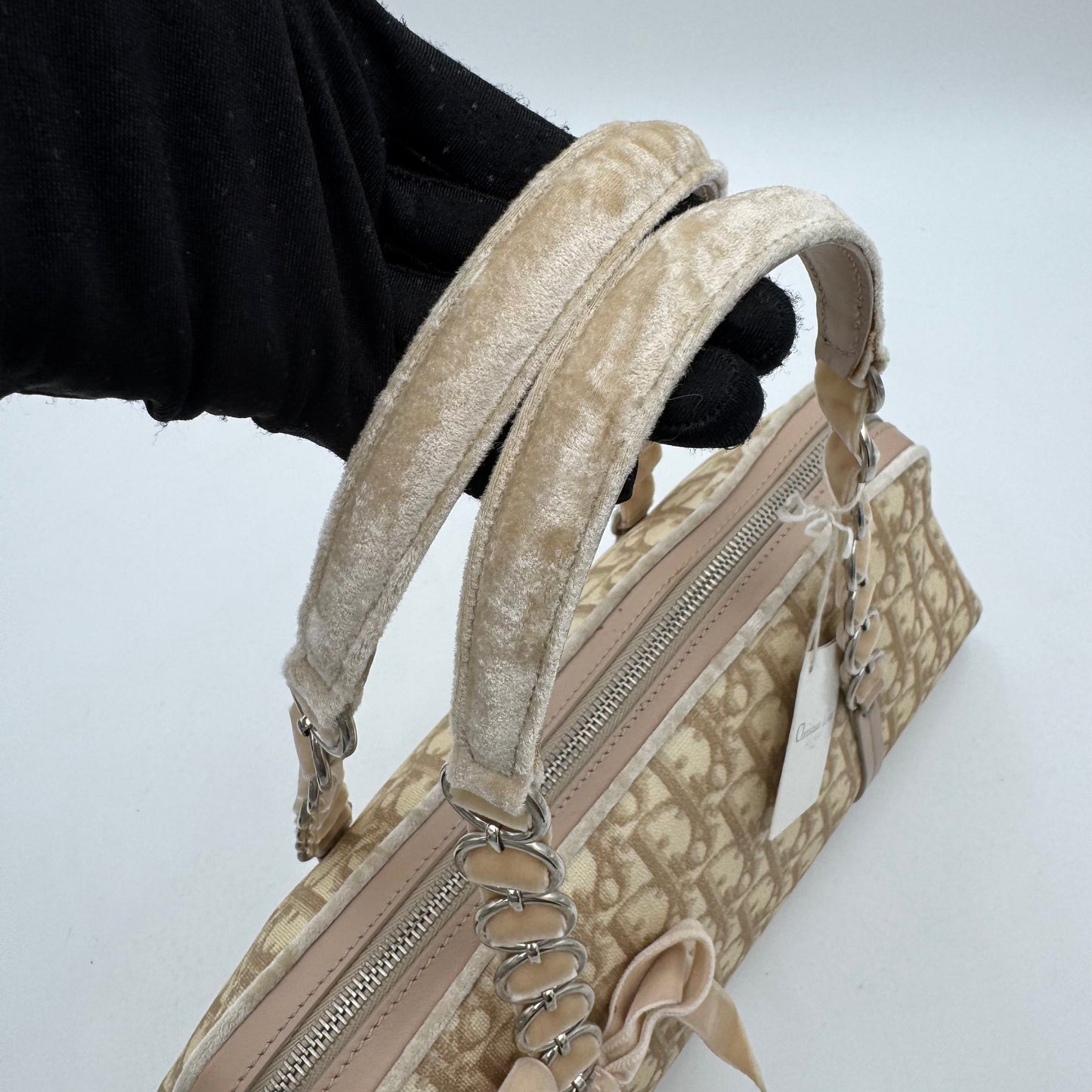 Christian Dior Beige Romantique Trotter Boston Shoulder Bag