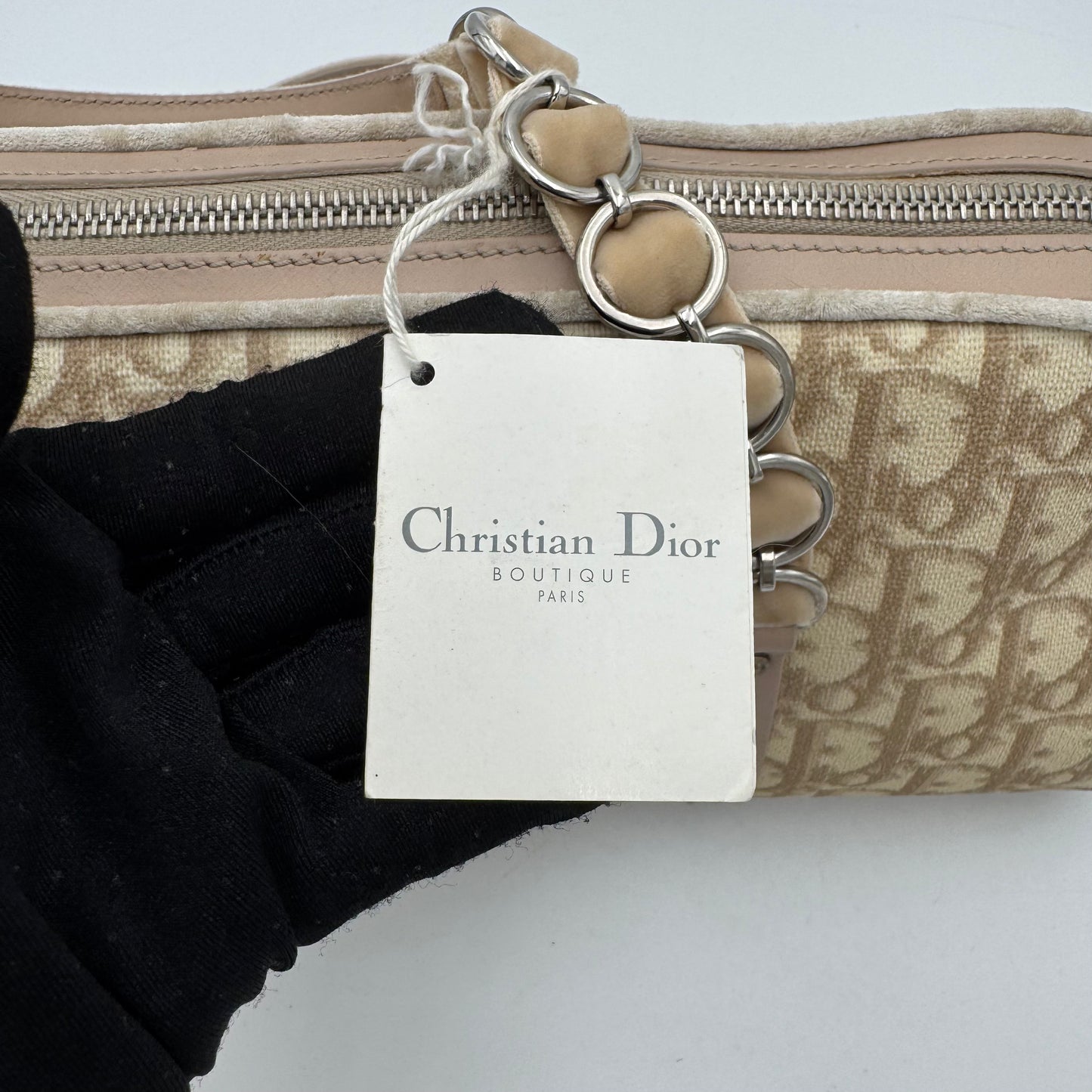 Christian Dior Beige Romantique Trotter Boston Shoulder Bag