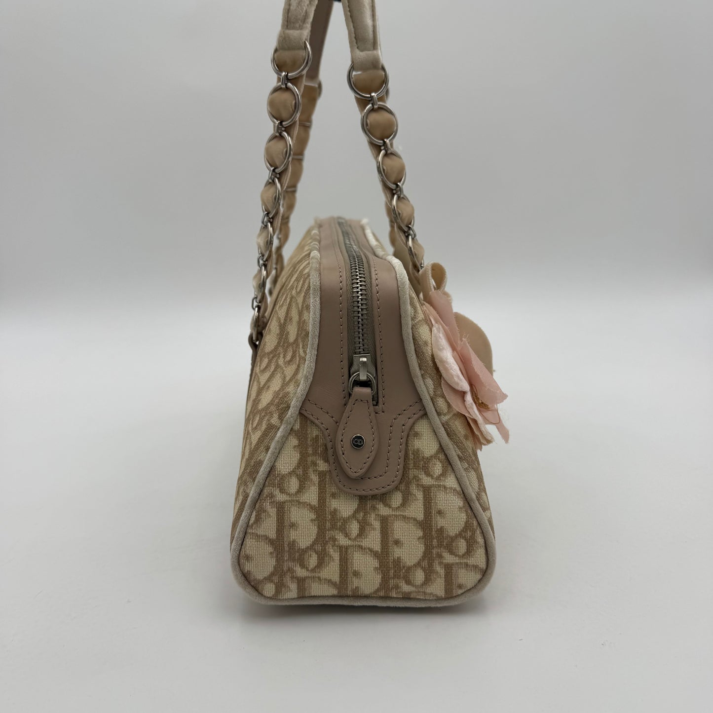 Christian Dior Beige Romantique Trotter Boston Shoulder Bag