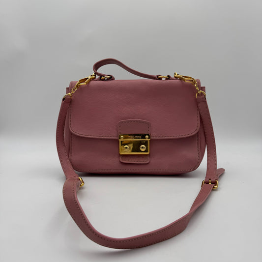 Miu Miu Pink Madras Leather Handbag GHW
