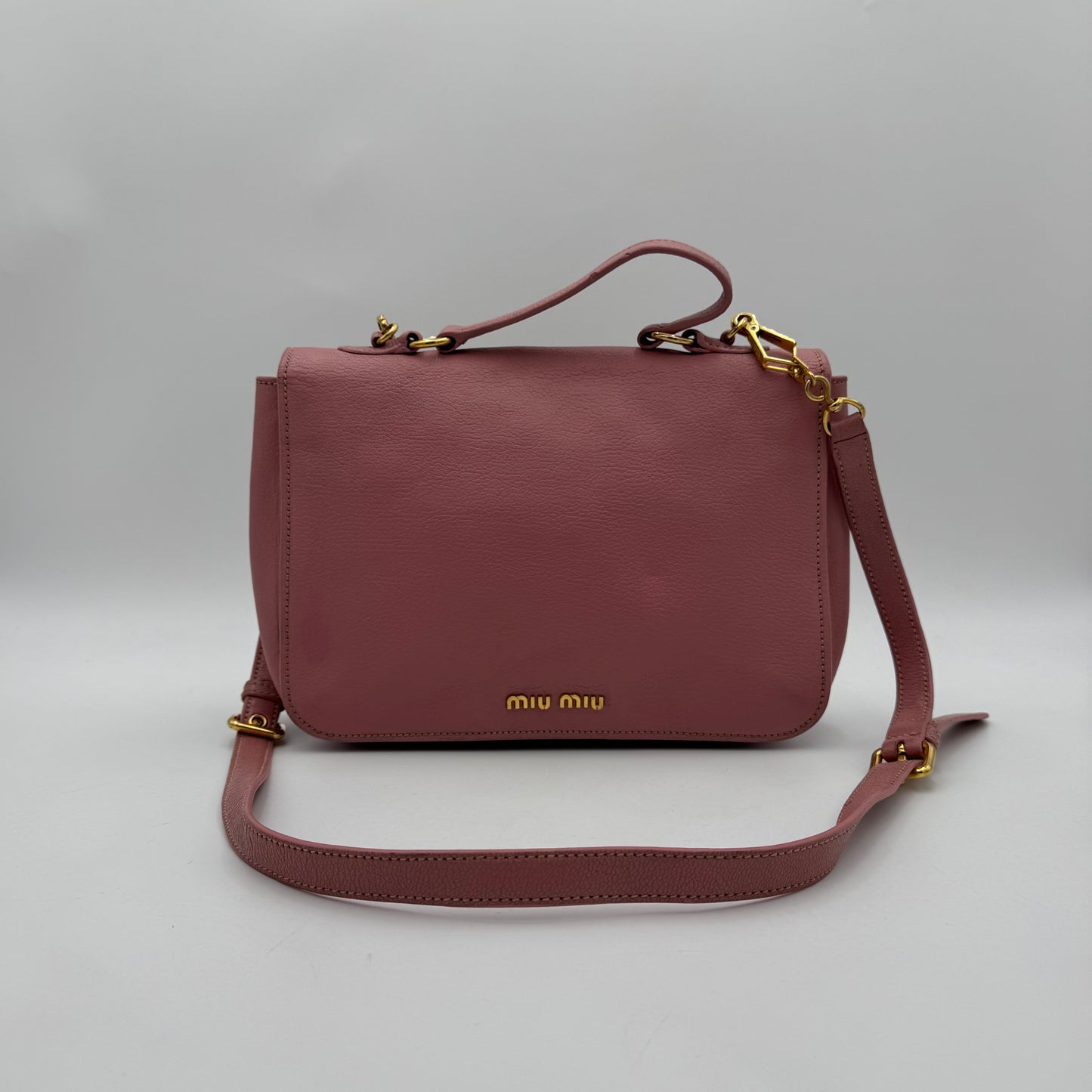 Miu Miu Pink Madras Leather Handbag GHW