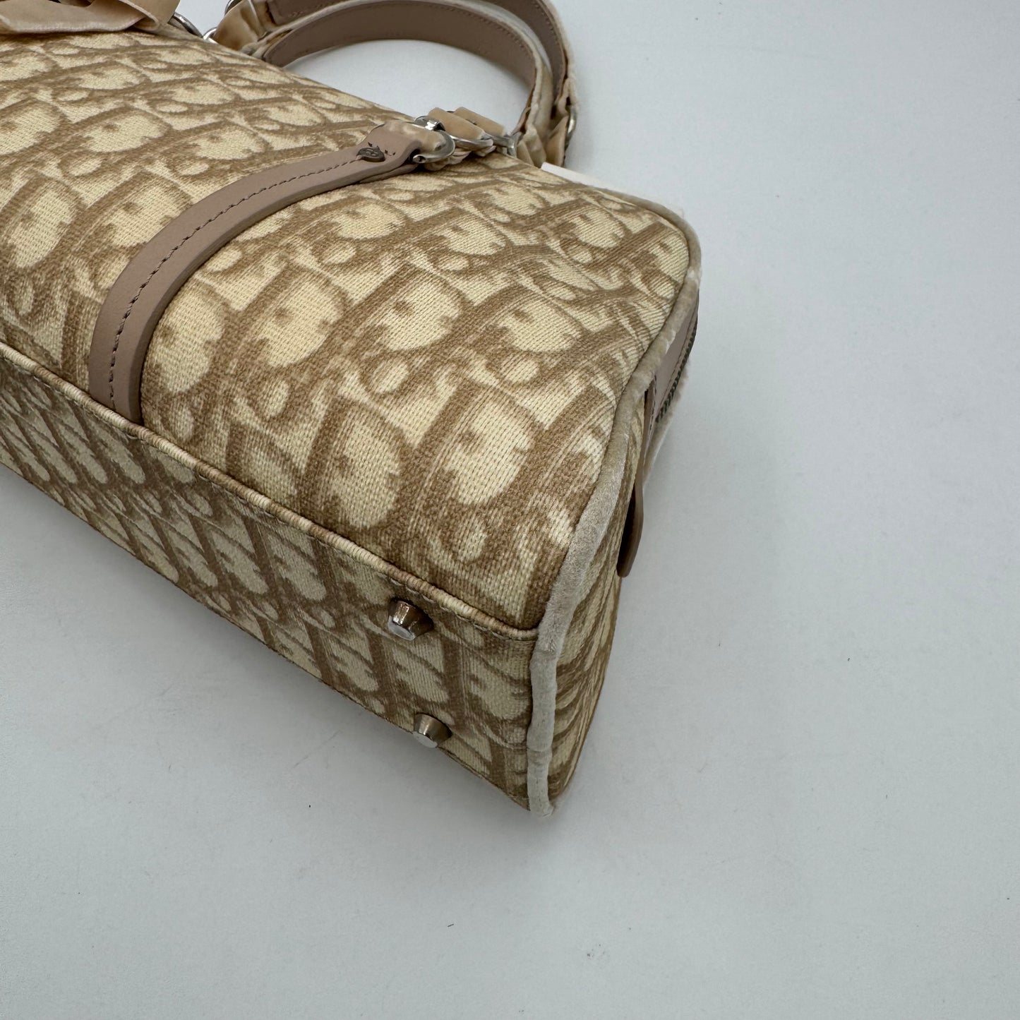 Christian Dior Beige Romantique Trotter Boston Shoulder Bag