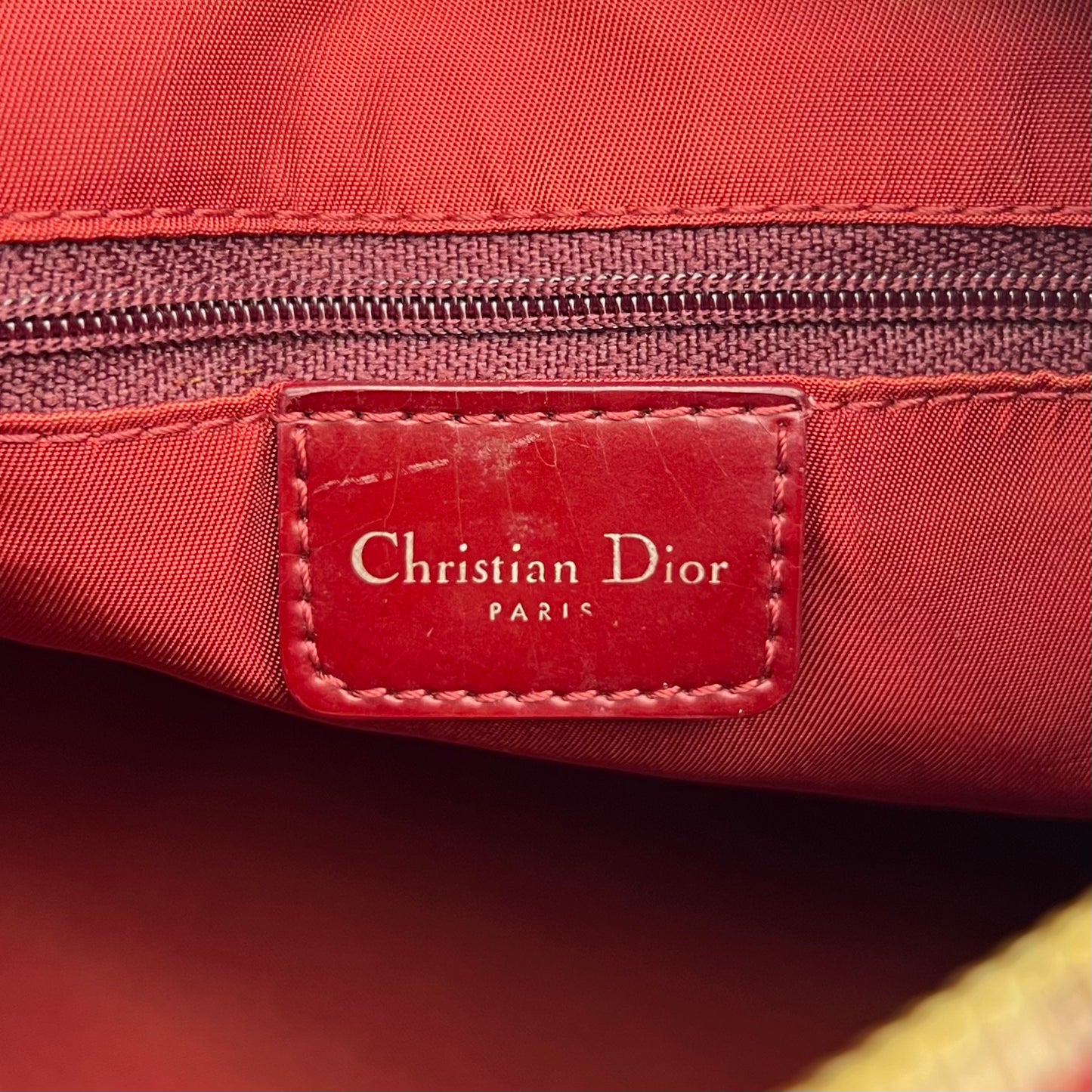 Christian Dior Burgundy Trotter PVC an Patent Leather Boston 25 GHW