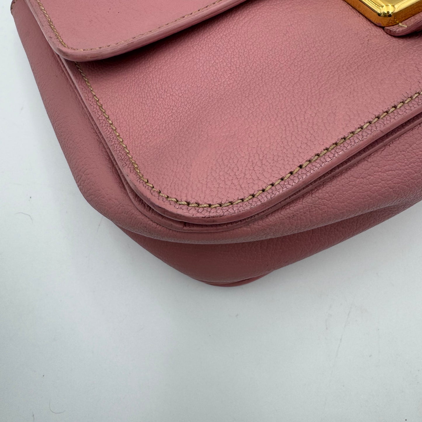Miu Miu Pink Madras Leather Handbag GHW