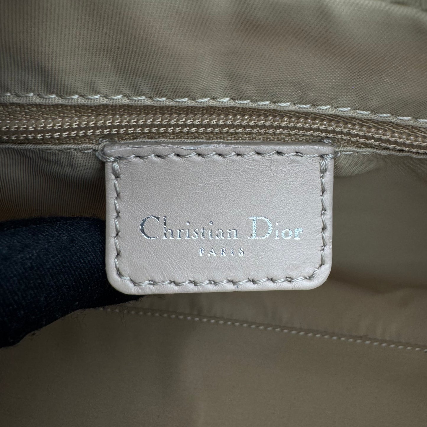 Christian Dior Beige Romantique Trotter Boston Shoulder Bag