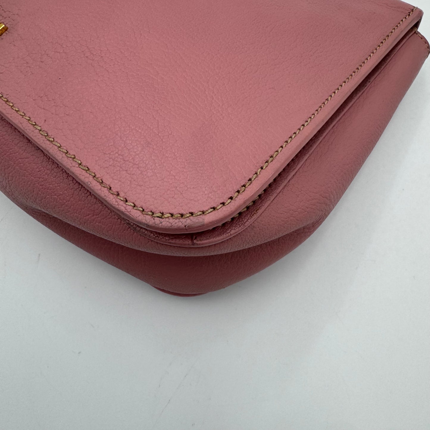 Miu Miu Pink Madras Leather Handbag GHW