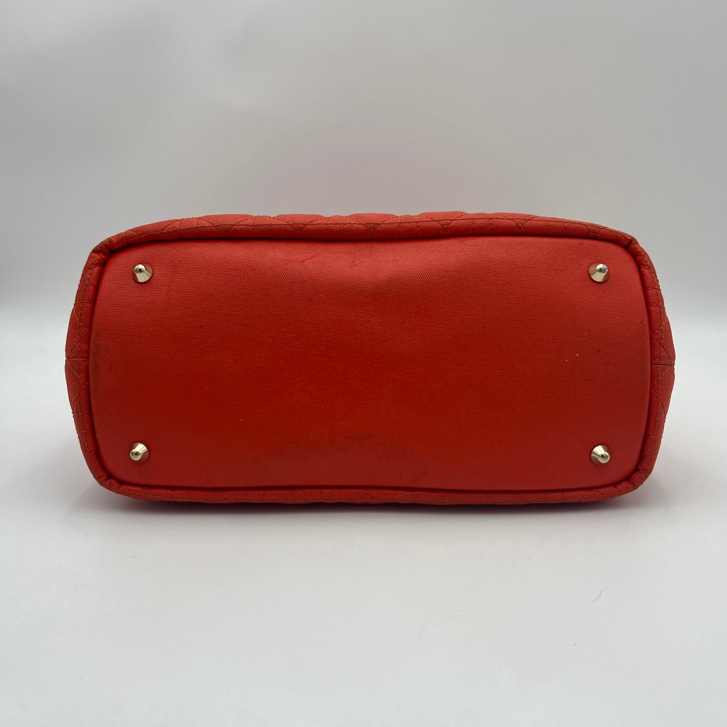 Christian Dior Orange Coated Canvas Medium Panarea Tote