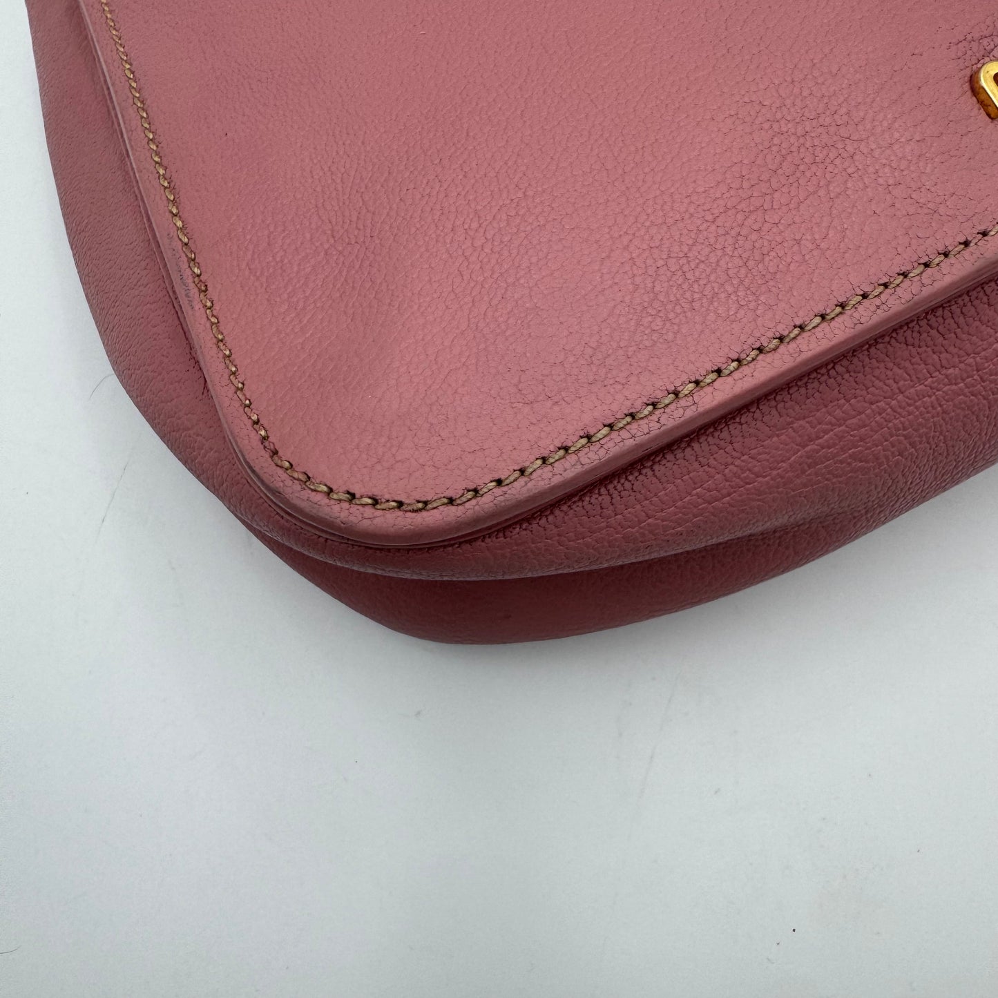Miu Miu Pink Madras Leather Handbag GHW