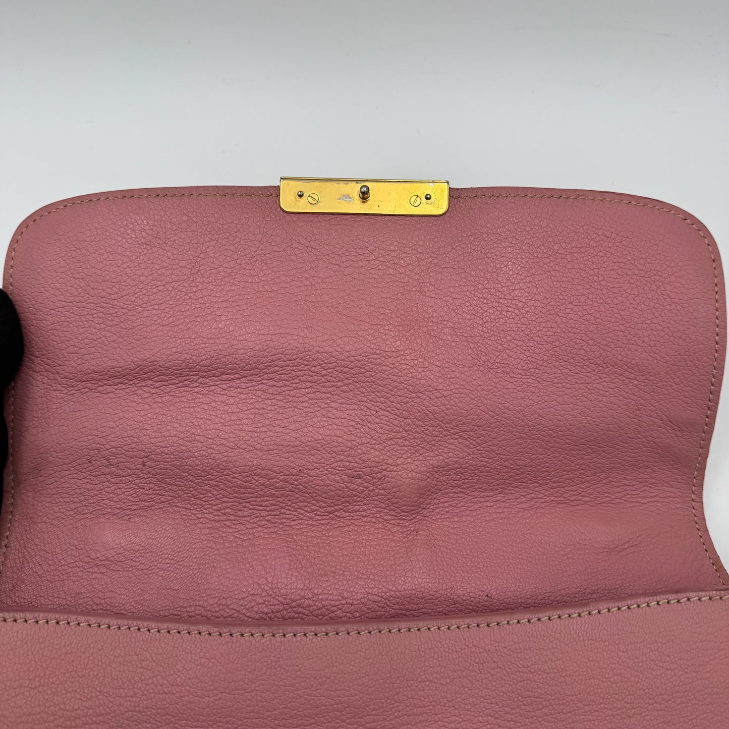 Miu Miu Pink Madras Leather Handbag GHW