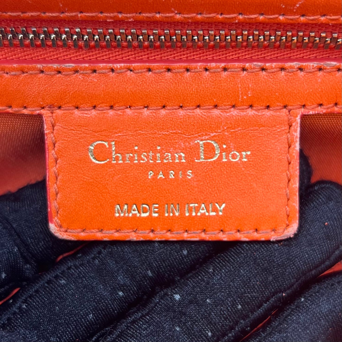 Christian Dior Orange Coated Canvas Medium Panarea Tote