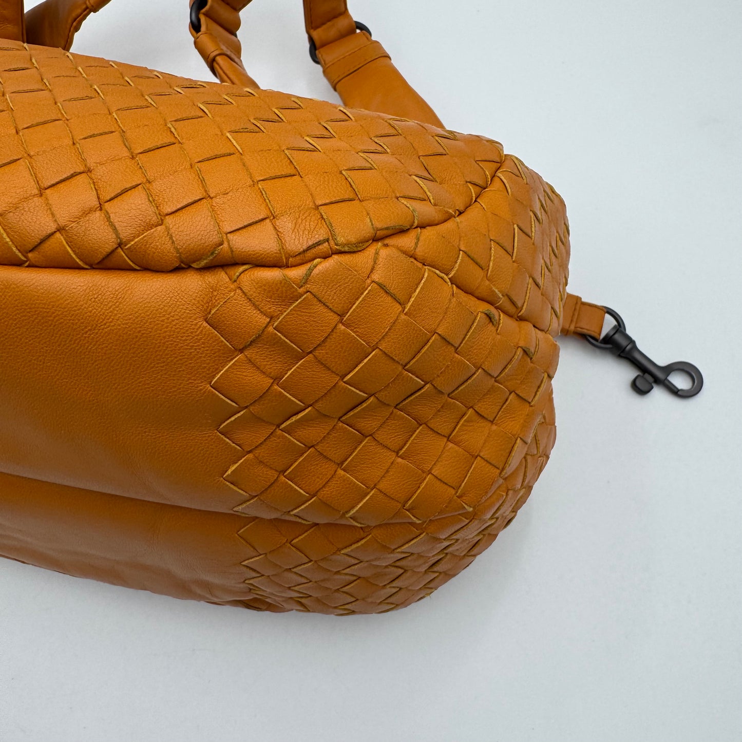 Bottega Veneta Orange Intrecciato Campana Hobo Shoulder Bag