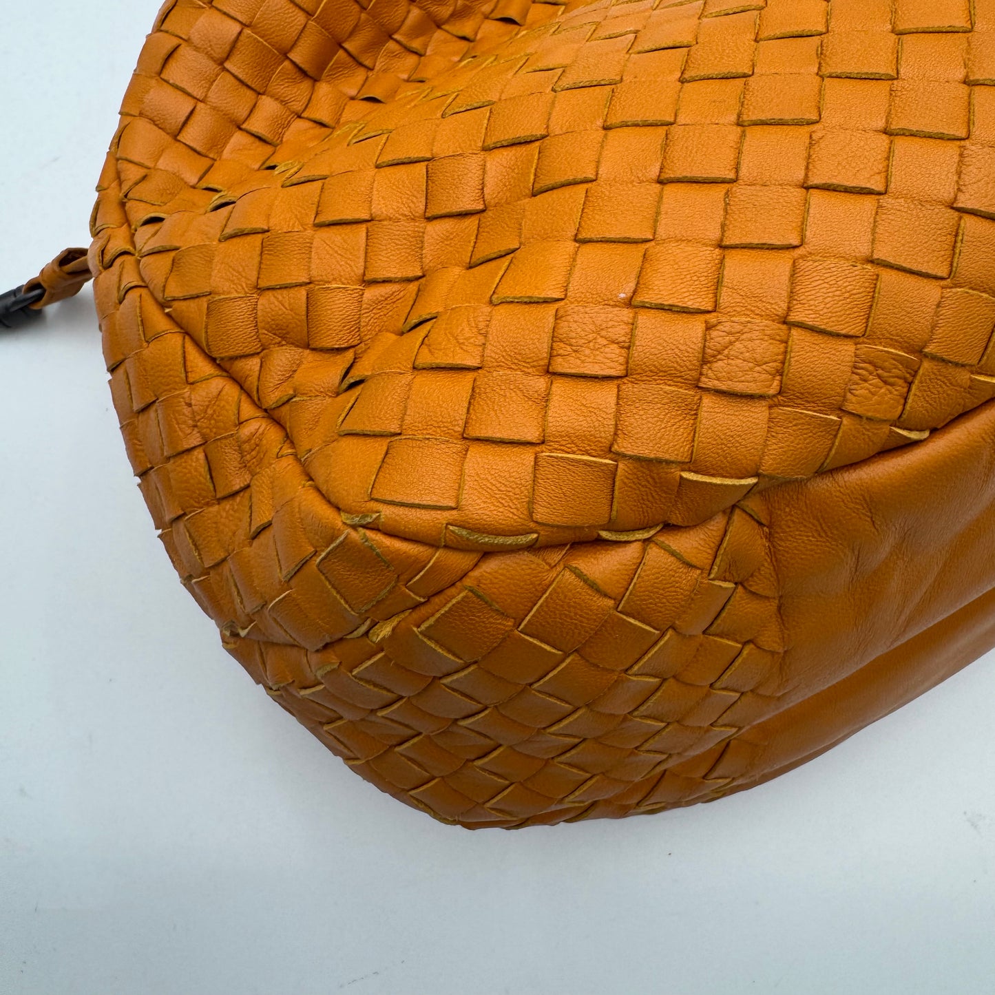 Bottega Veneta Orange Intrecciato Campana Hobo Shoulder Bag