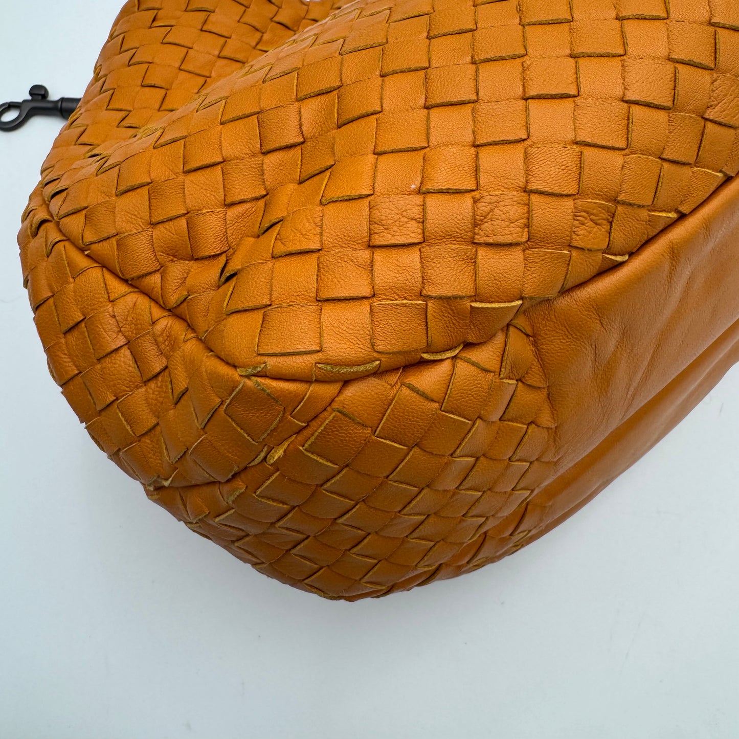 Bottega Veneta Orange Intrecciato Campana Hobo Shoulder Bag