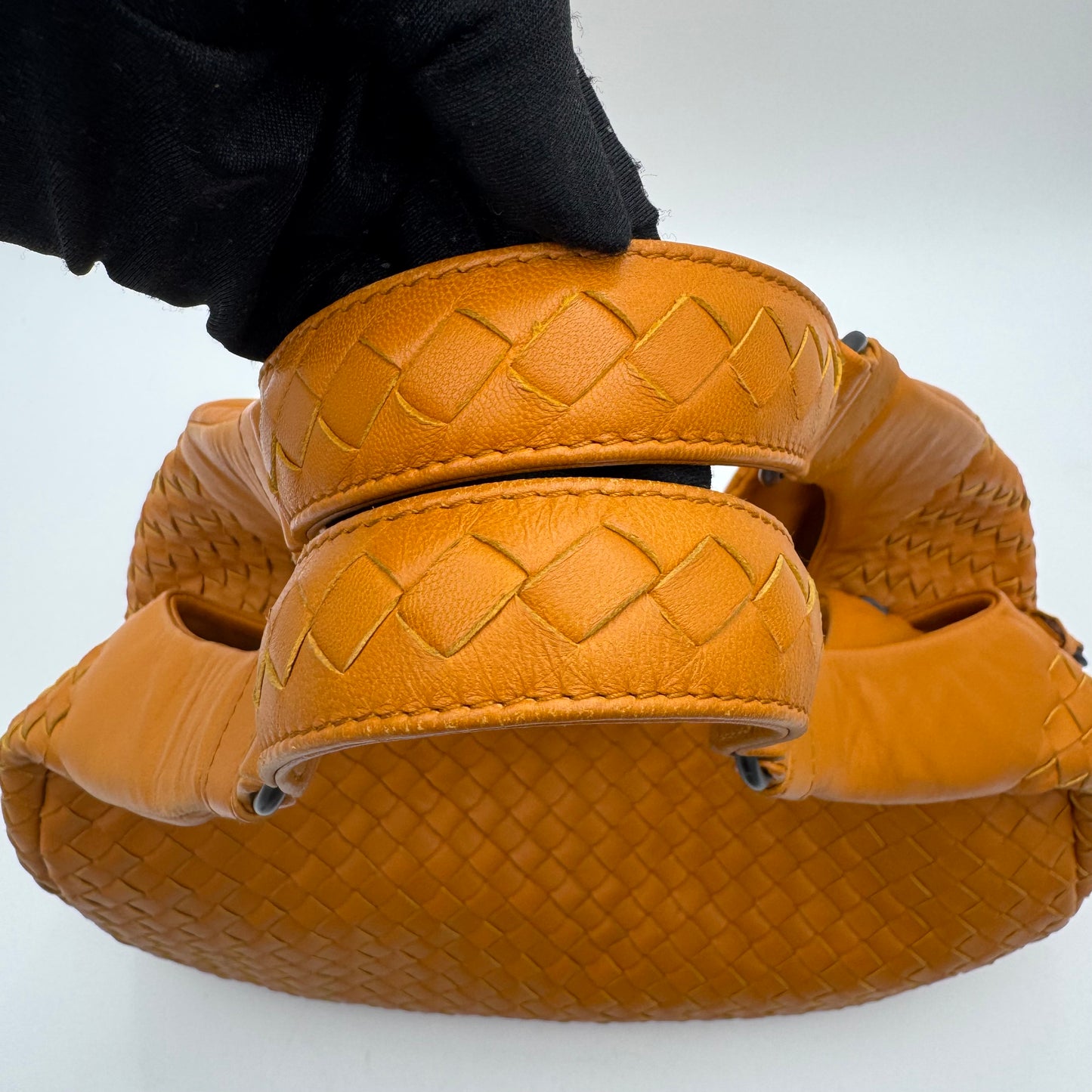 Bottega Veneta Orange Intrecciato Campana Hobo Shoulder Bag