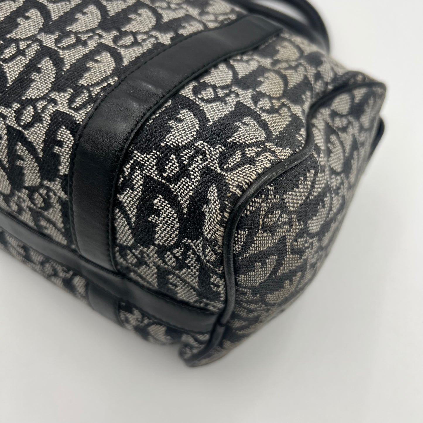 Christian Dior Black Oblique Canvas and Leather Boston 25