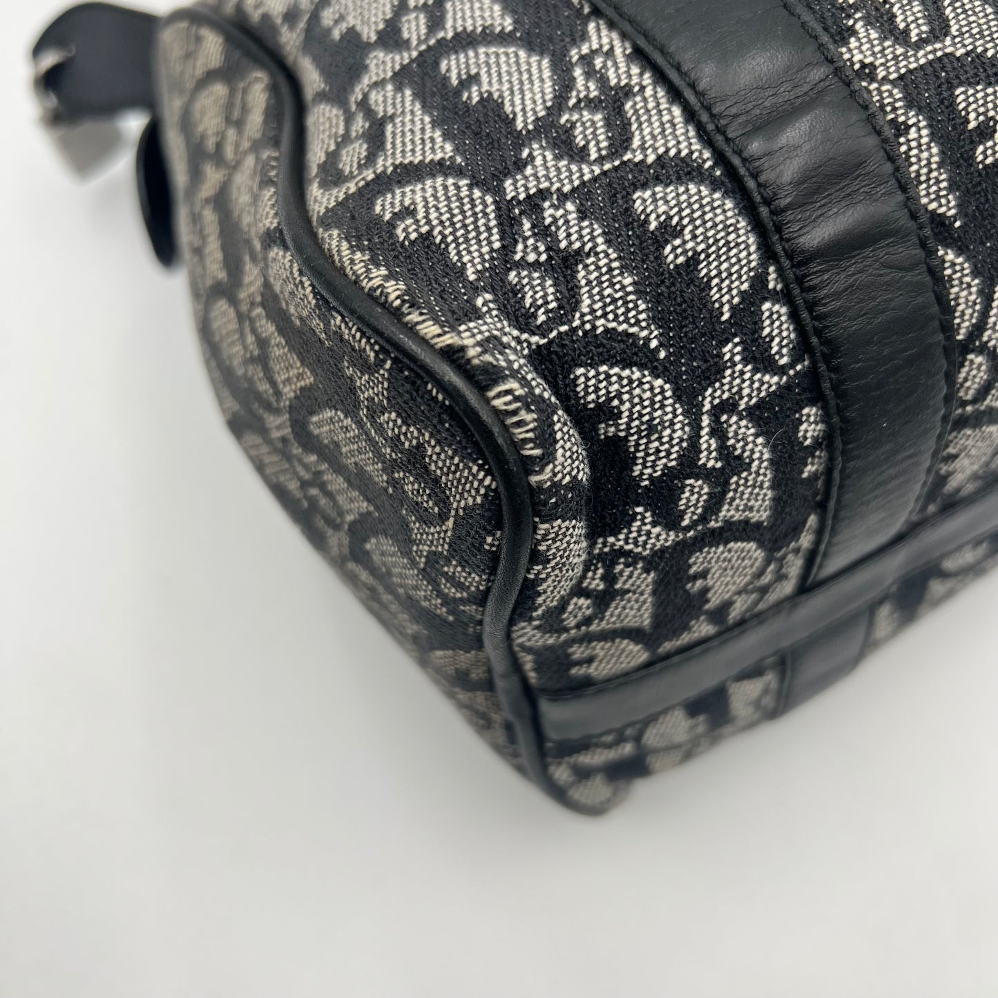 Christian Dior Black Oblique Canvas and Leather Boston 25
