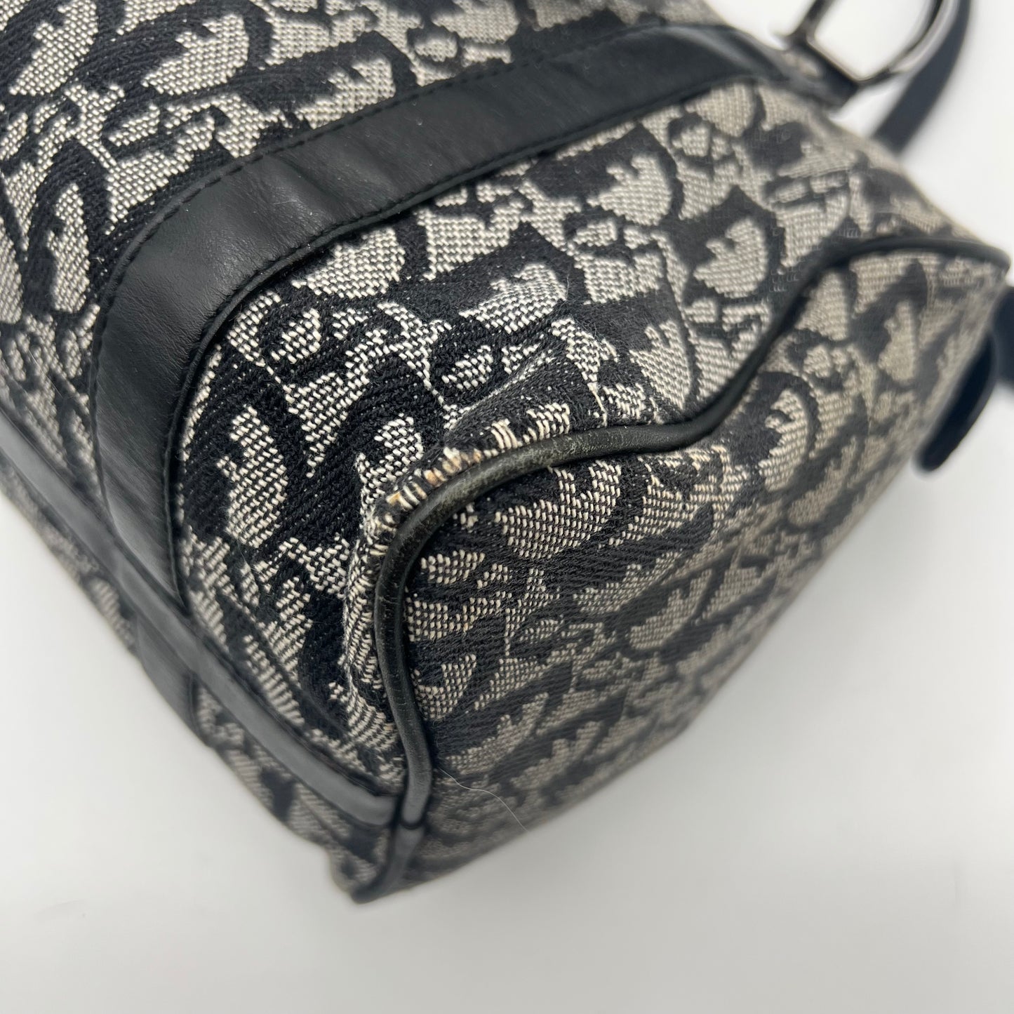 Christian Dior Black Oblique Canvas and Leather Boston 25
