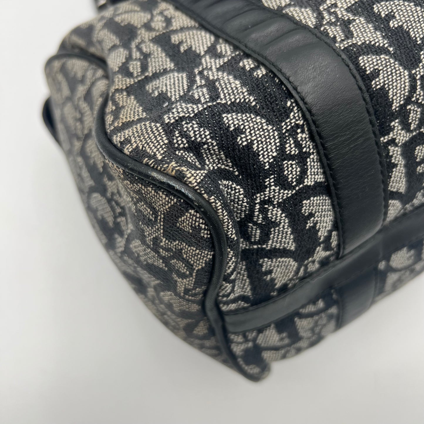 Christian Dior Black Oblique Canvas and Leather Boston 25