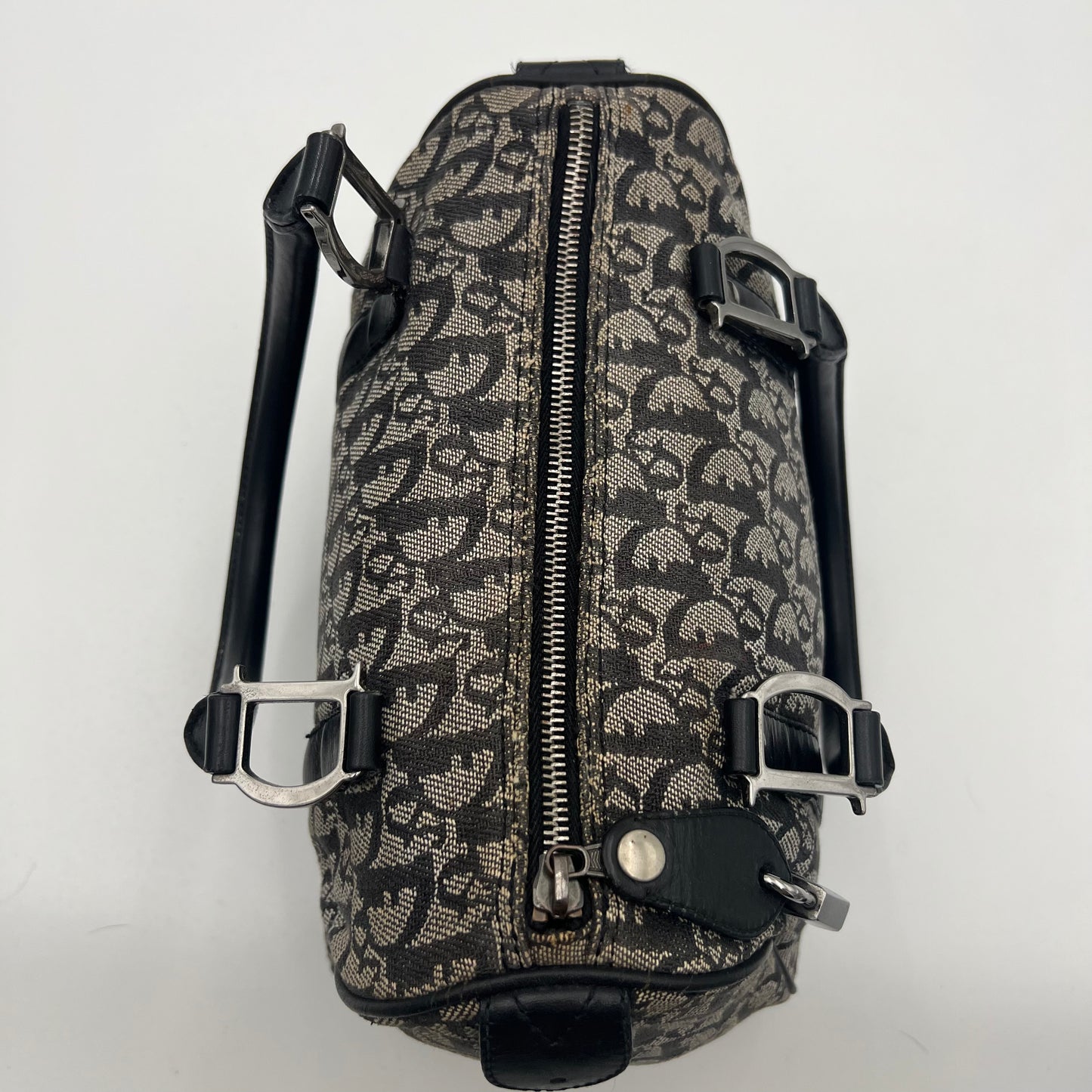 Christian Dior Black Oblique Canvas and Leather Boston 25