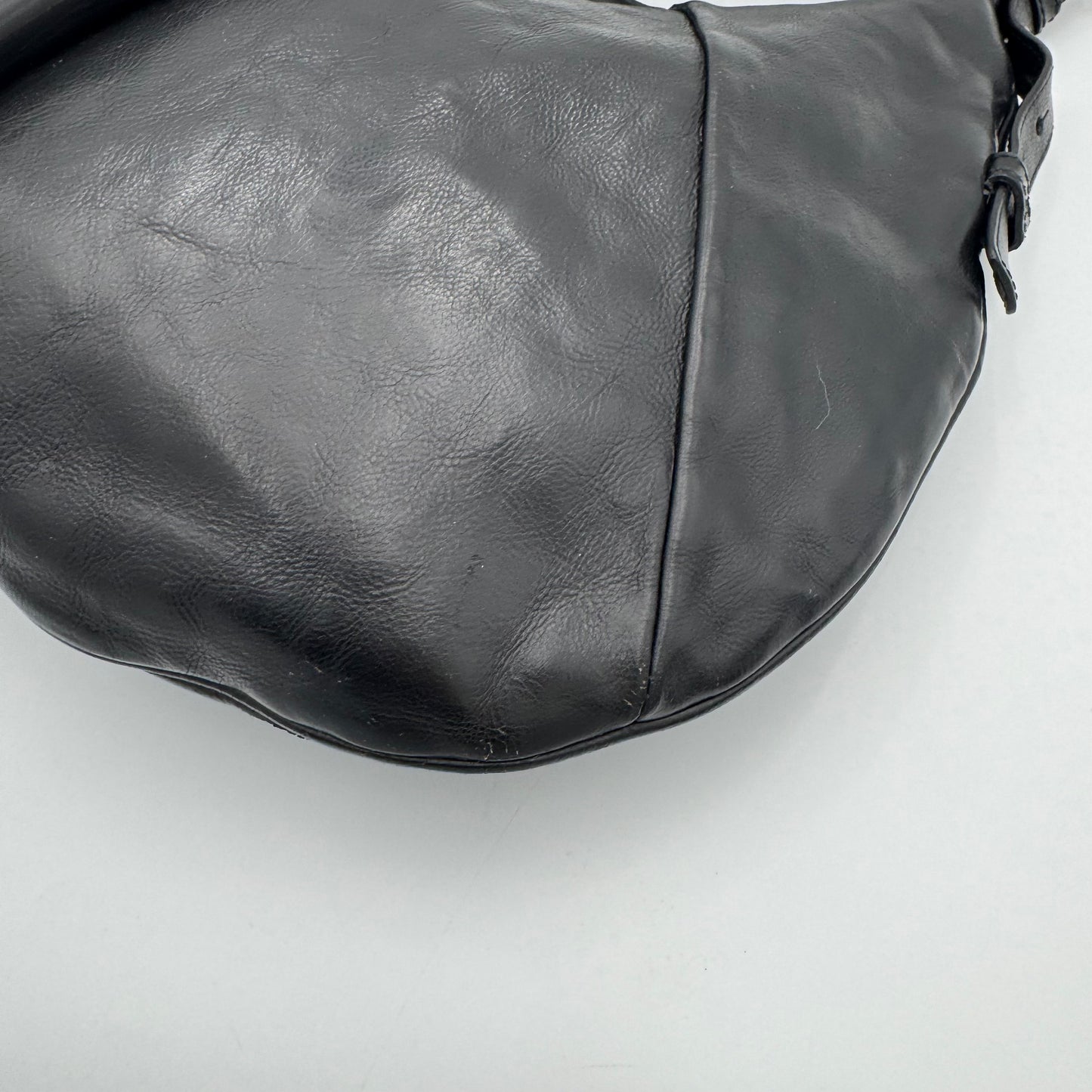 YSL Black Leather Mombasa Hobo Bag