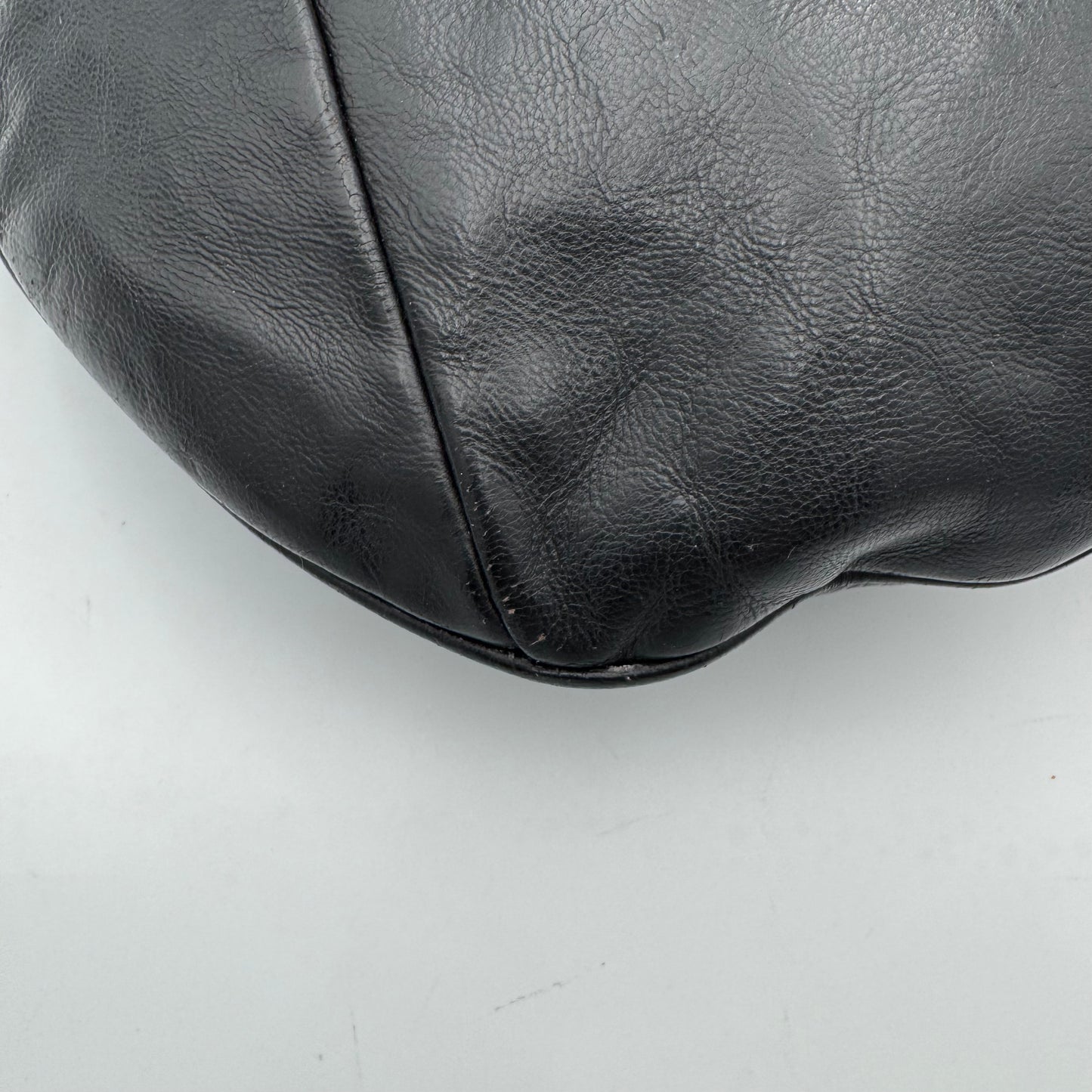 YSL Black Leather Mombasa Hobo Bag