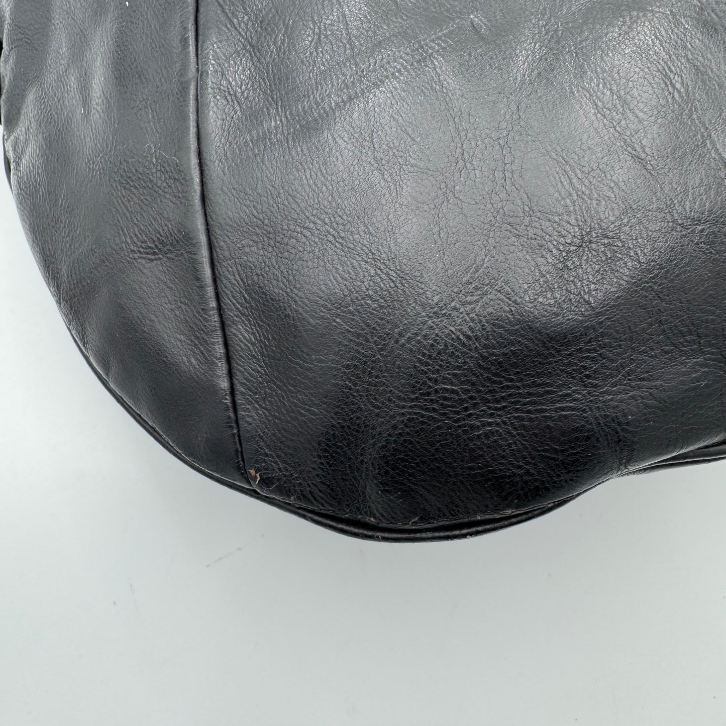 YSL Black Leather Mombasa Hobo Bag