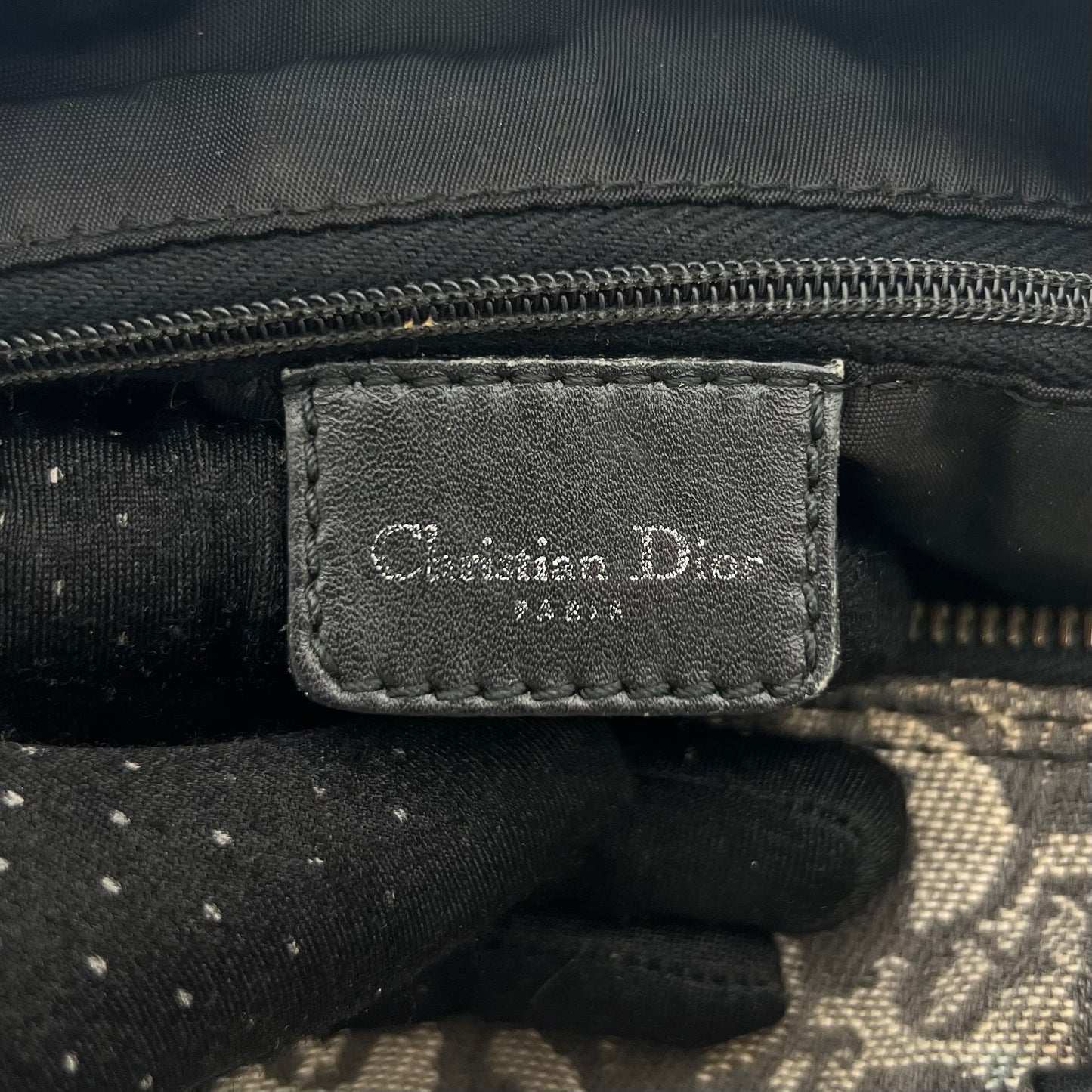 Christian Dior Black Oblique Canvas and Leather Boston 25