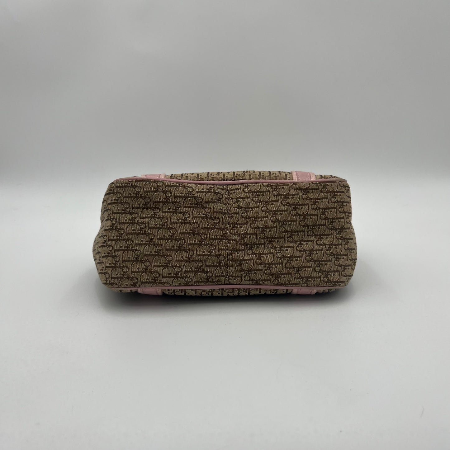 Christian Dior Beige Trotter Canvas Pink Leather Street Chic Small Handbag