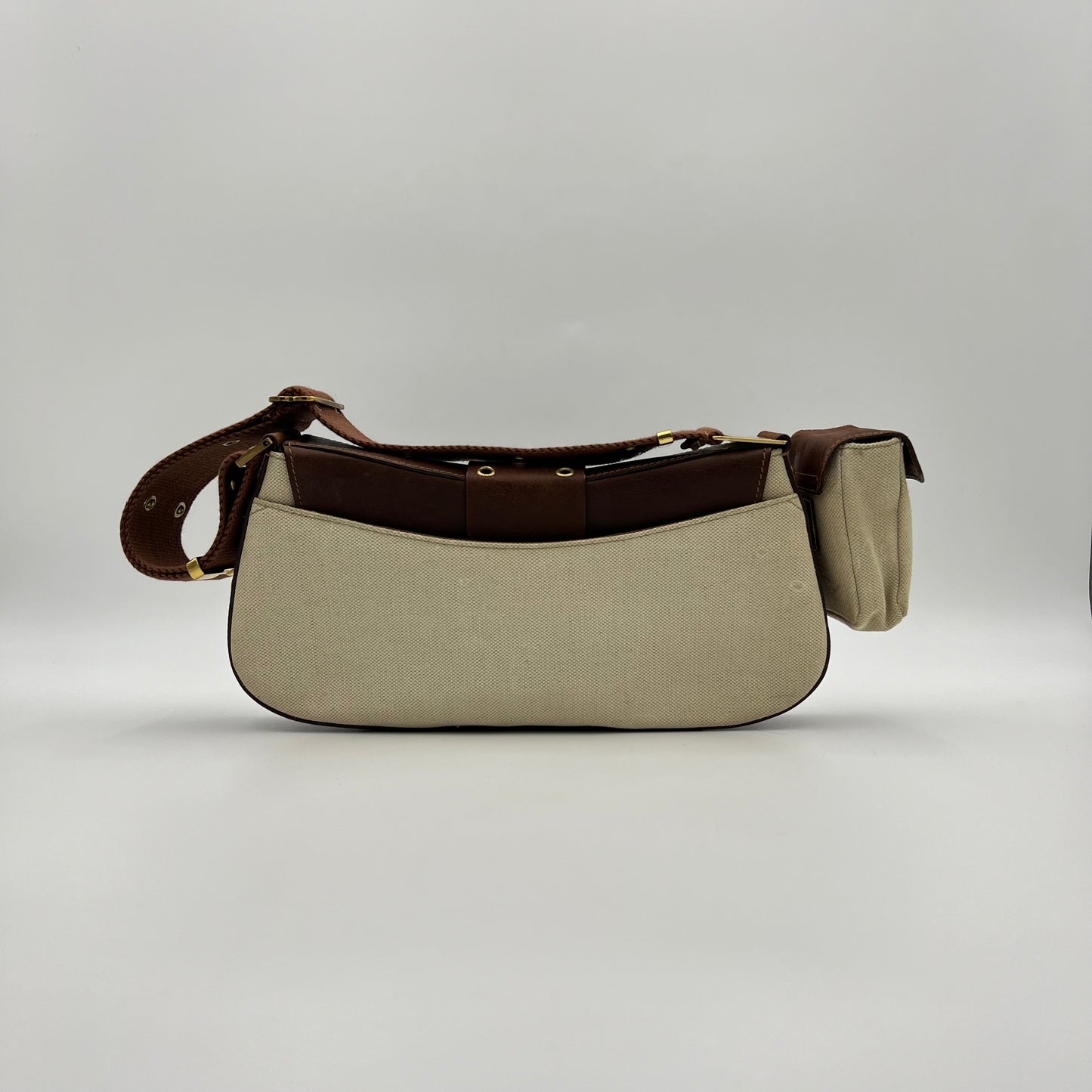 Christian Dior Beige Canvas Brown Leather Street Chic Cargo Columbus
