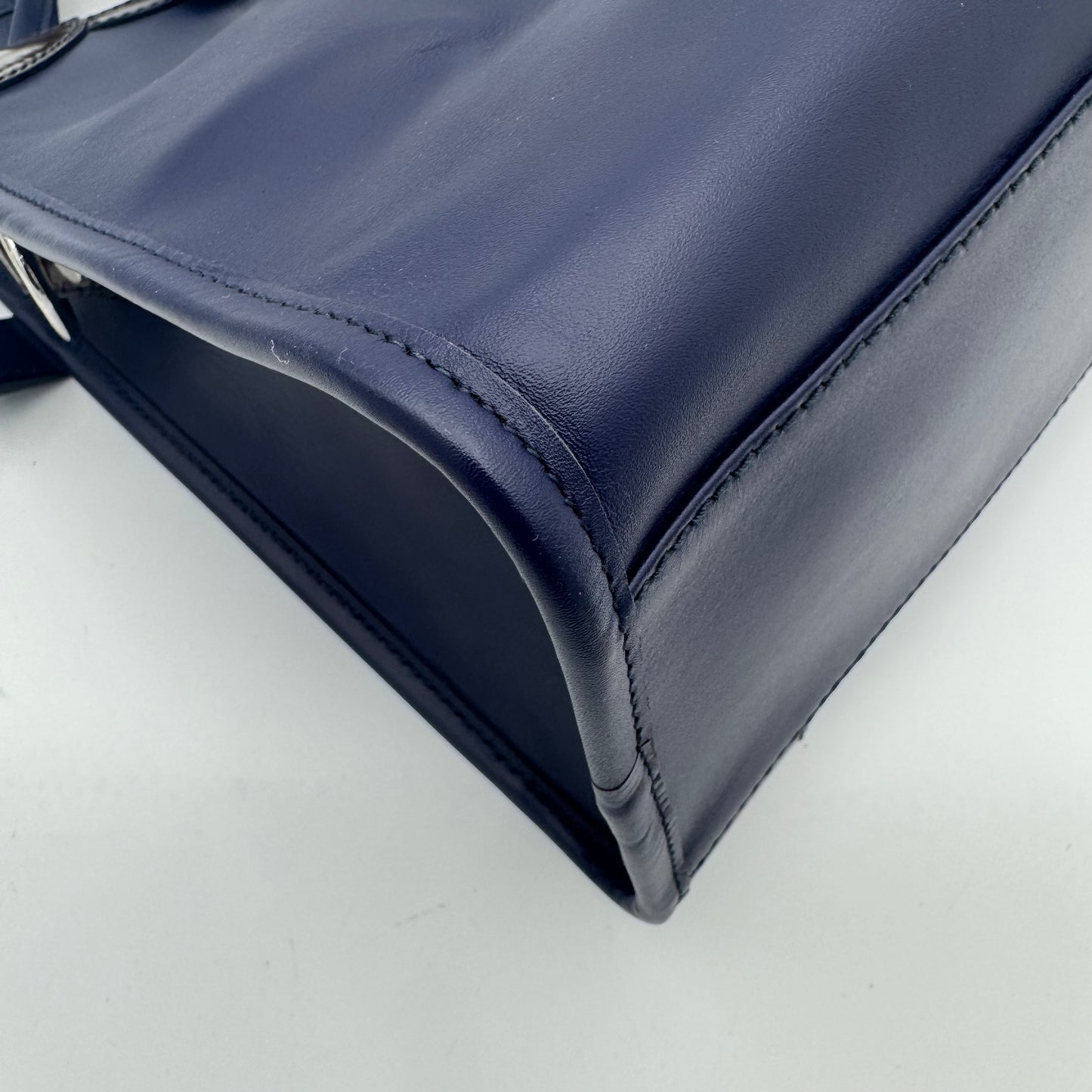 Balenciaga Dark Blue Matte and Black Patent Leather Giant 12 City Bag SHW