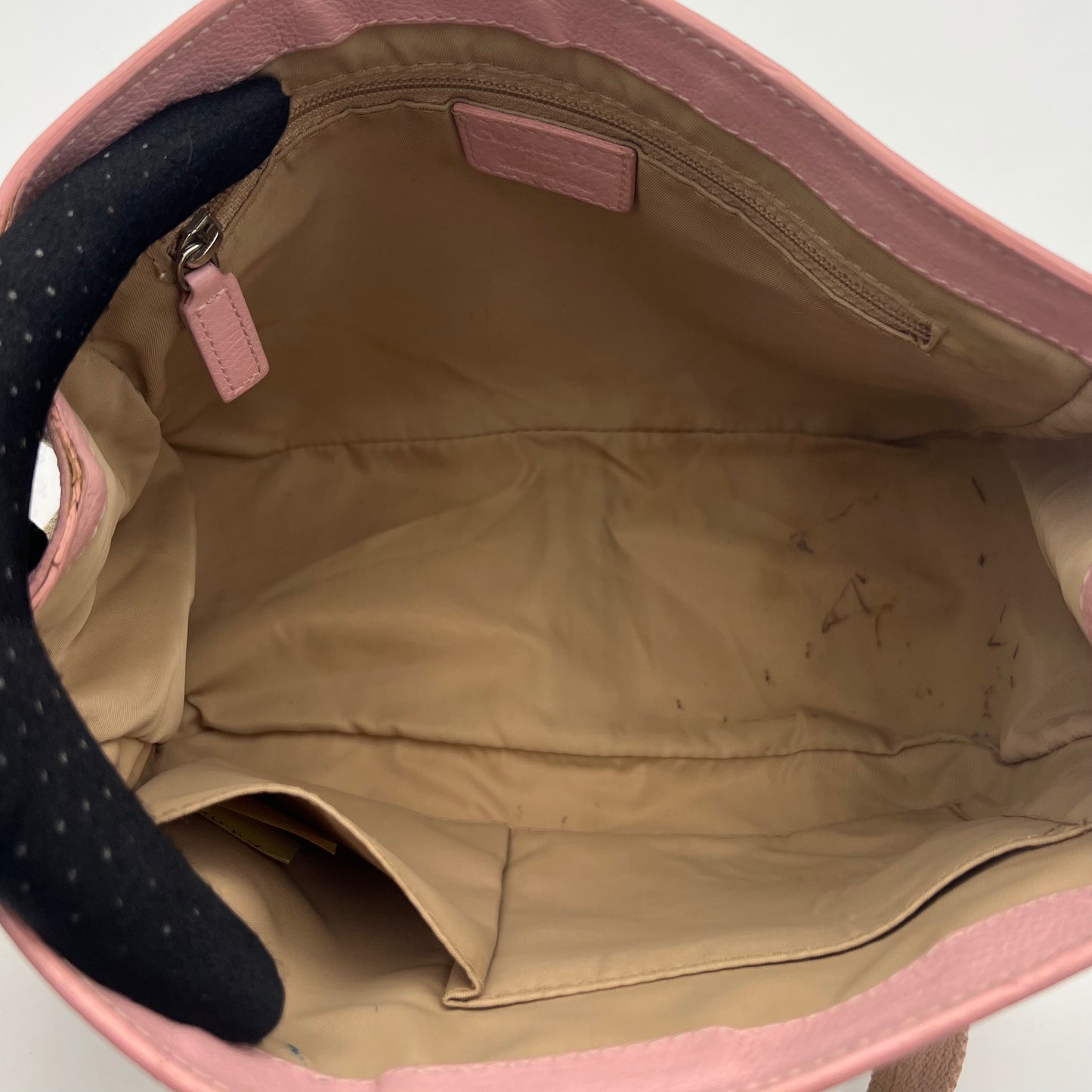 Christian Dior Beige Trotter Canvas Pink Leather Street Chic Small Handbag