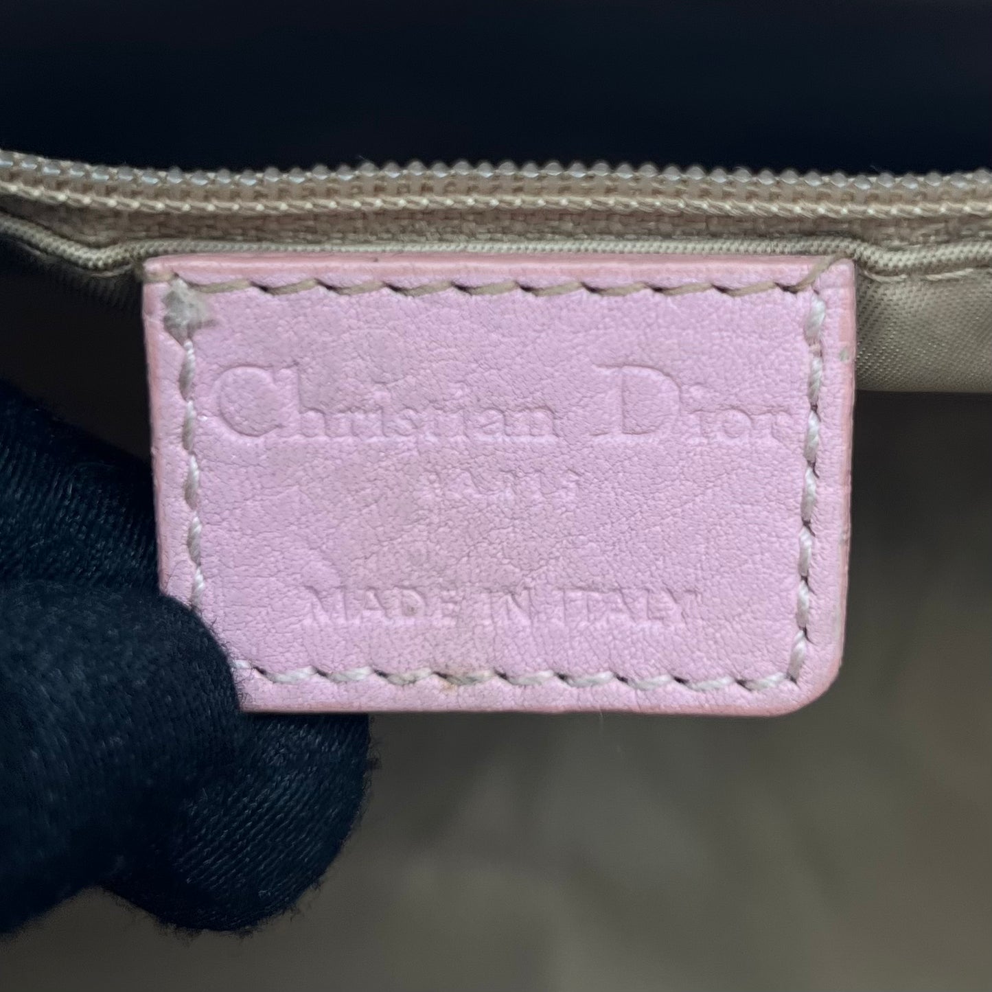 Christian Dior Beige Trotter Canvas Pink Leather Street Chic Small Handbag