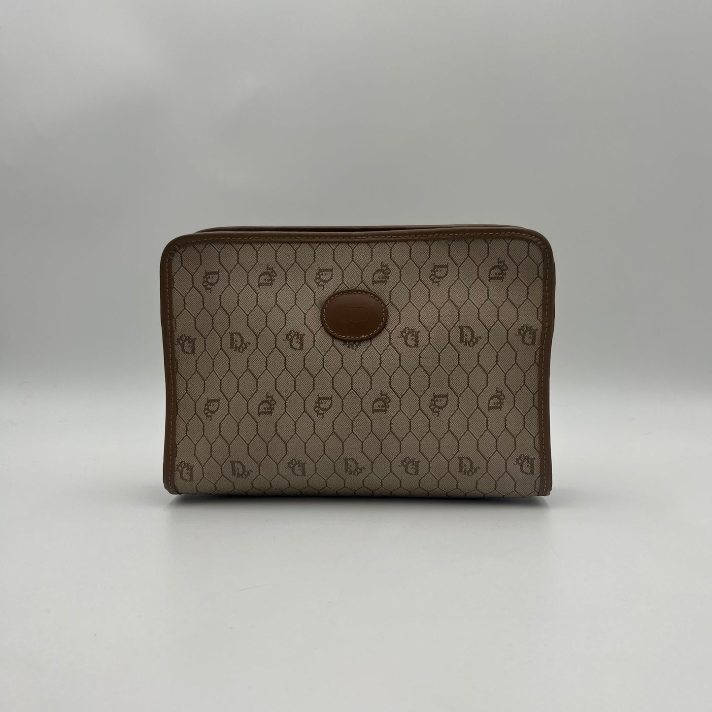 Christian Dior Light Honeycomb Zip Clutch