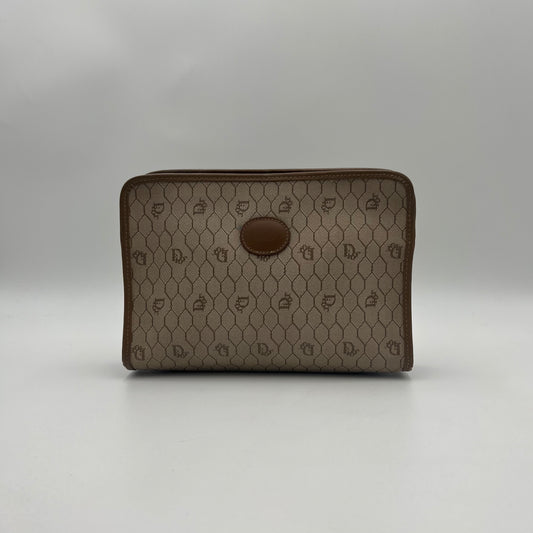 Christian Dior Light Honeycomb Zip Clutch