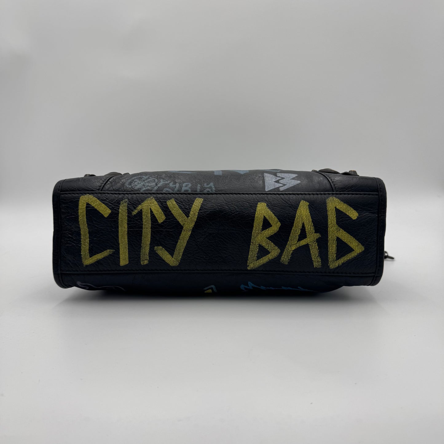 Balenciaga Black Graffiti Small City