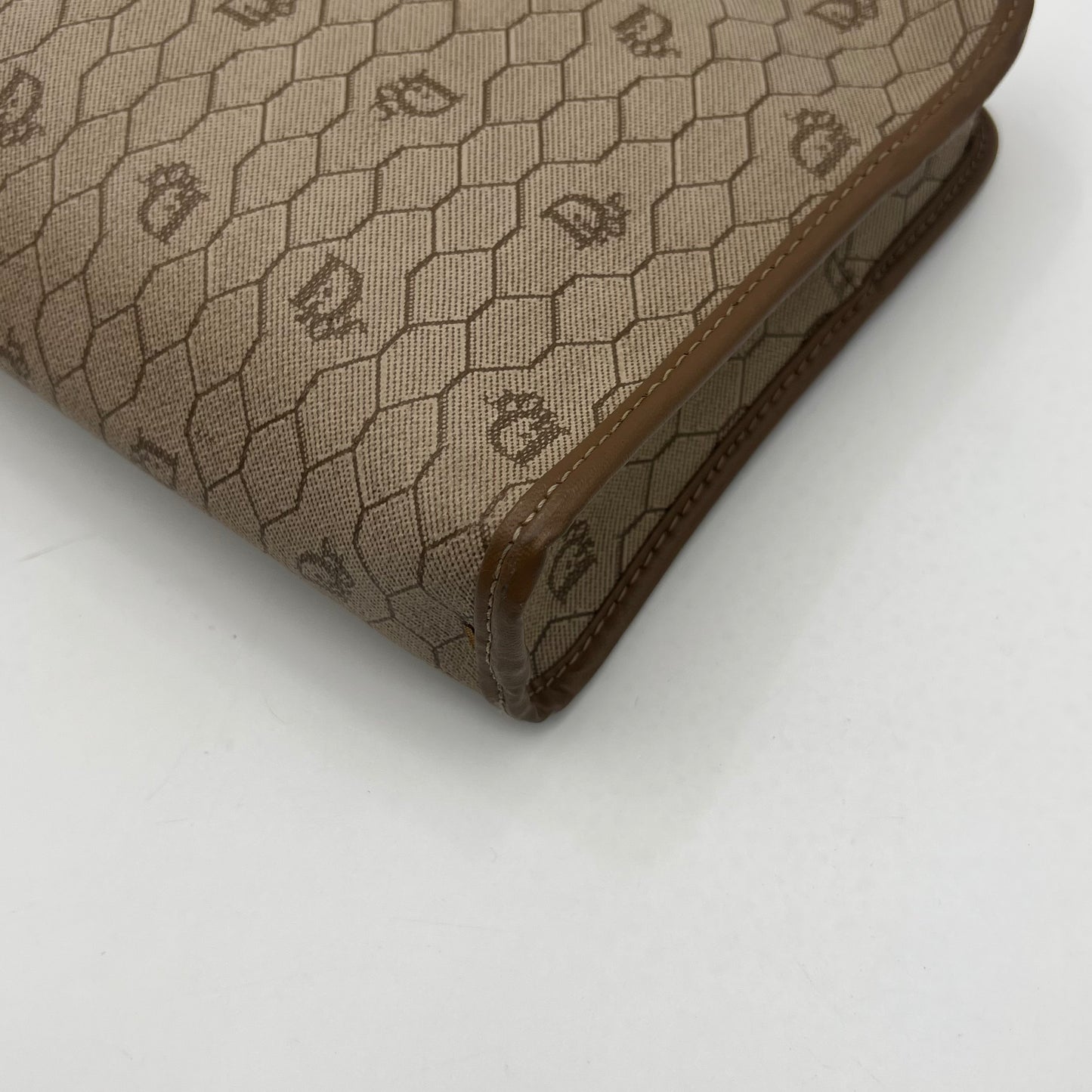 Christian Dior Light Honeycomb Zip Clutch