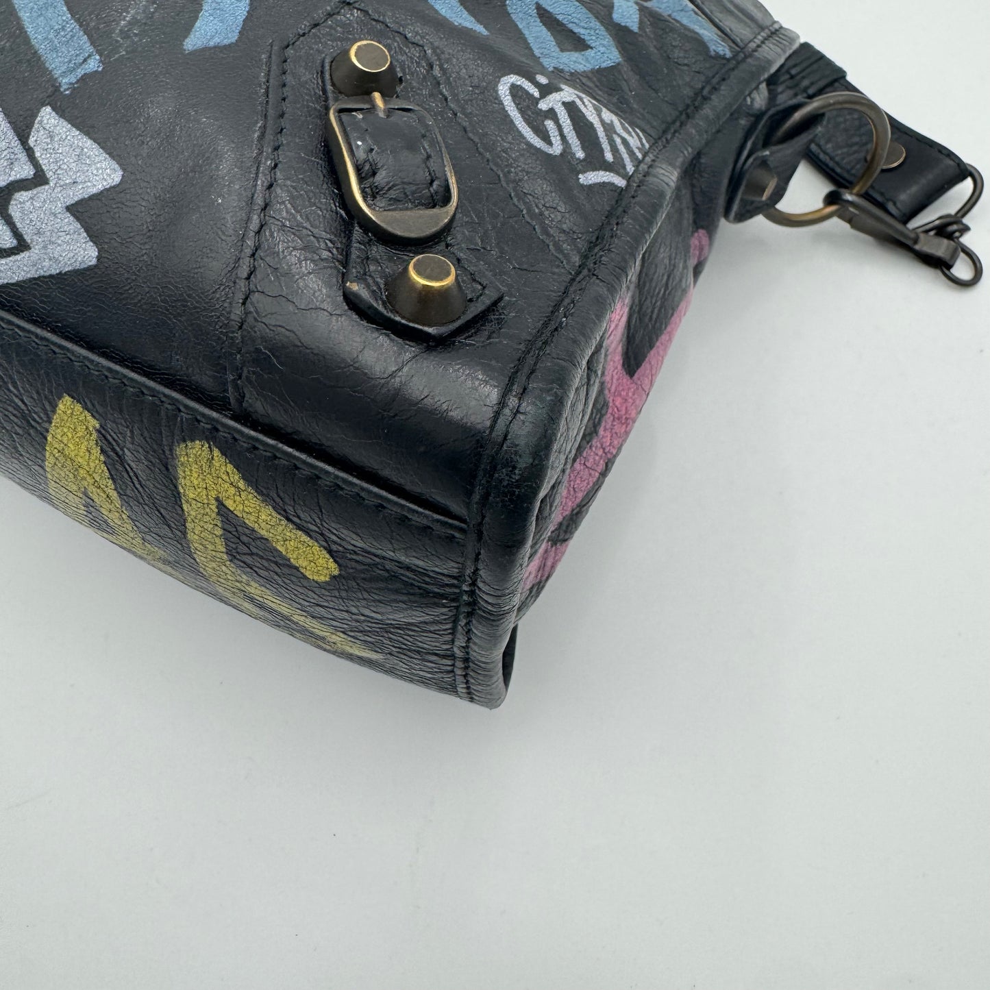 Balenciaga Black Graffiti Small City