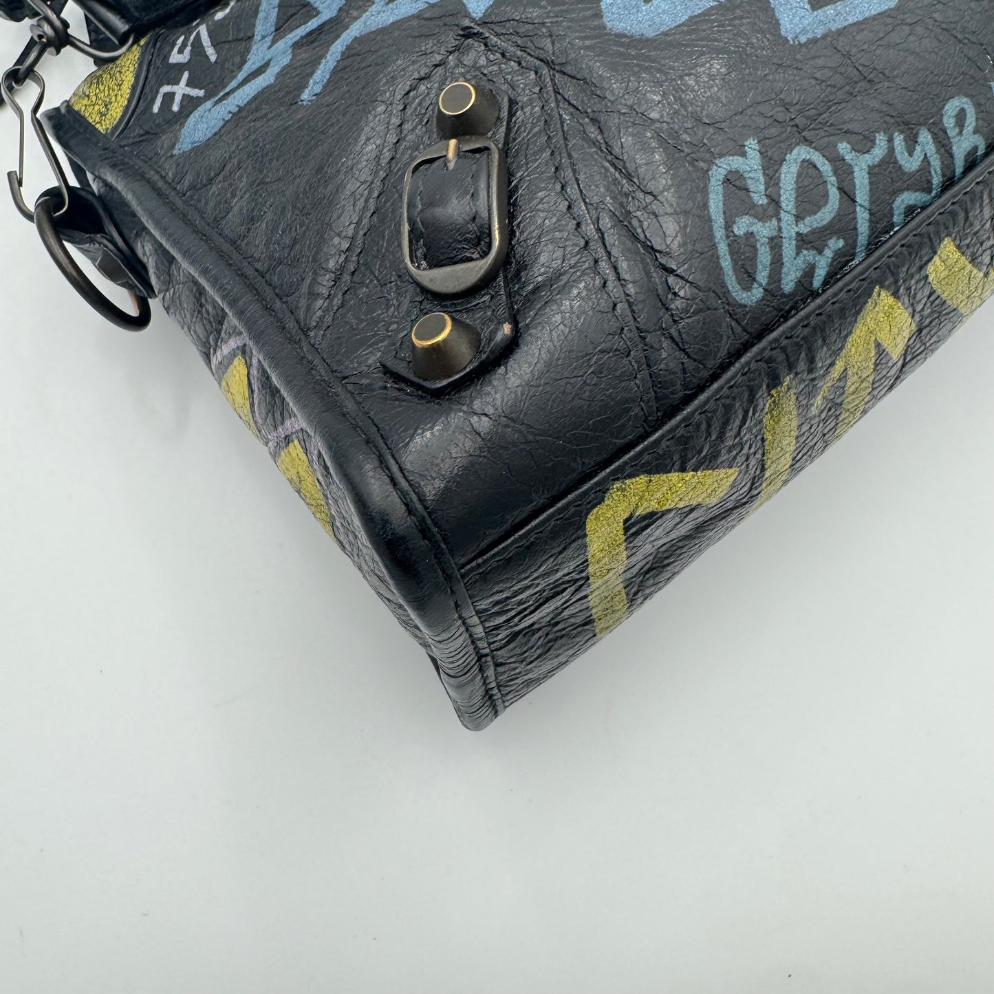 Balenciaga Black Graffiti Small City
