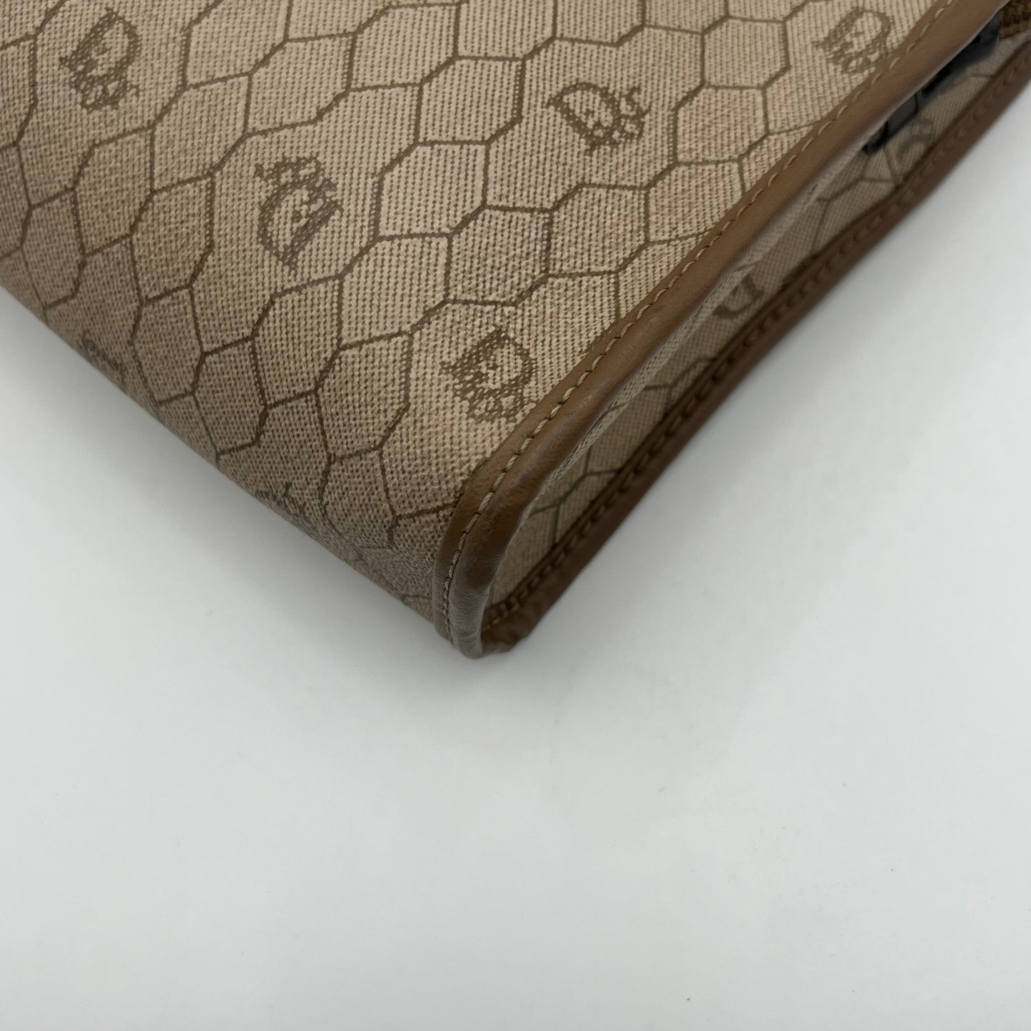 Christian Dior Light Honeycomb Zip Clutch