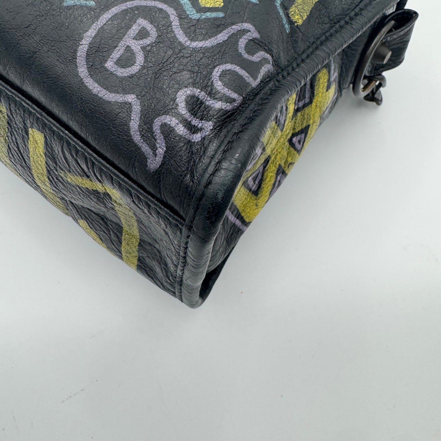 Balenciaga Black Graffiti Small City