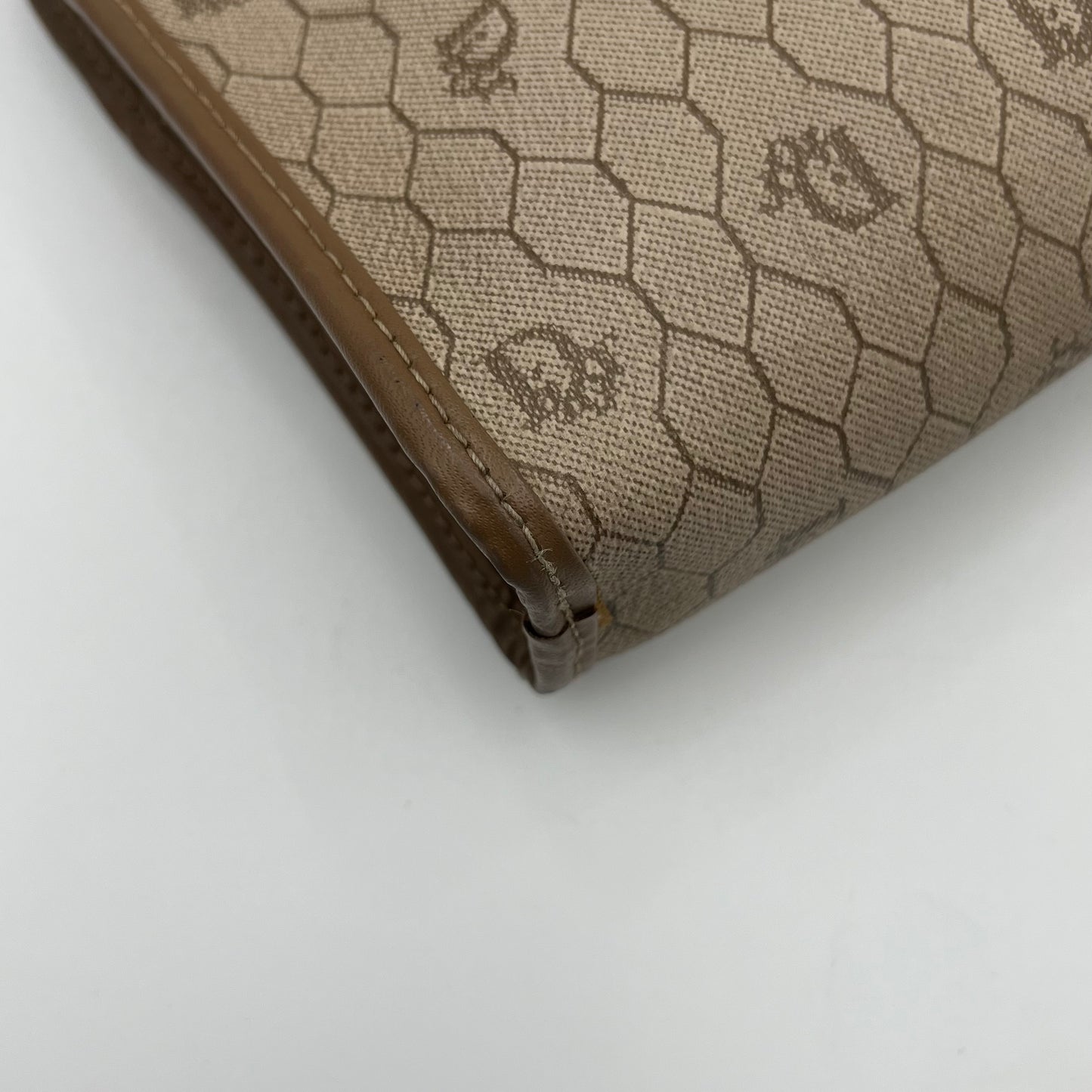Christian Dior Light Honeycomb Zip Clutch