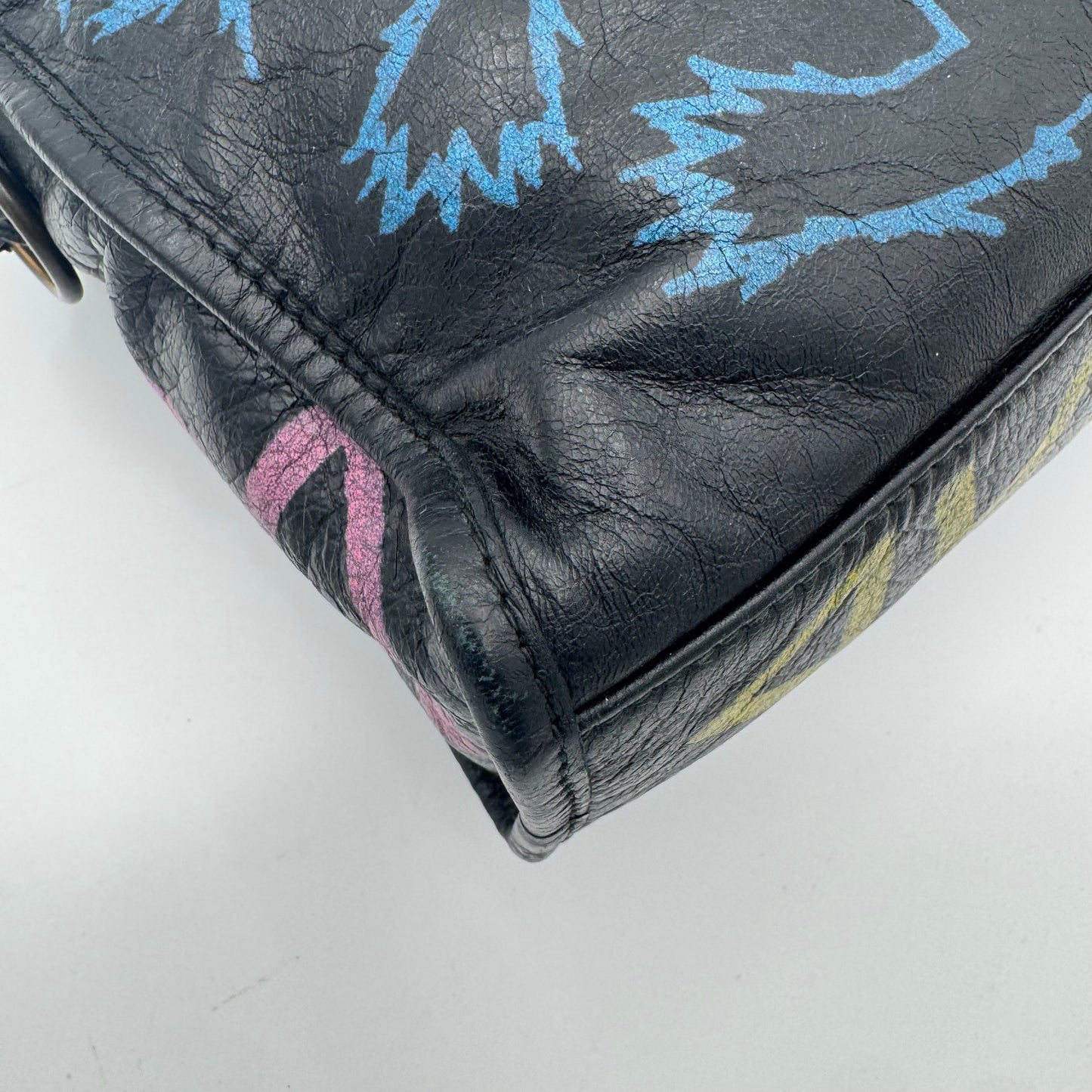 Balenciaga Black Graffiti Small City