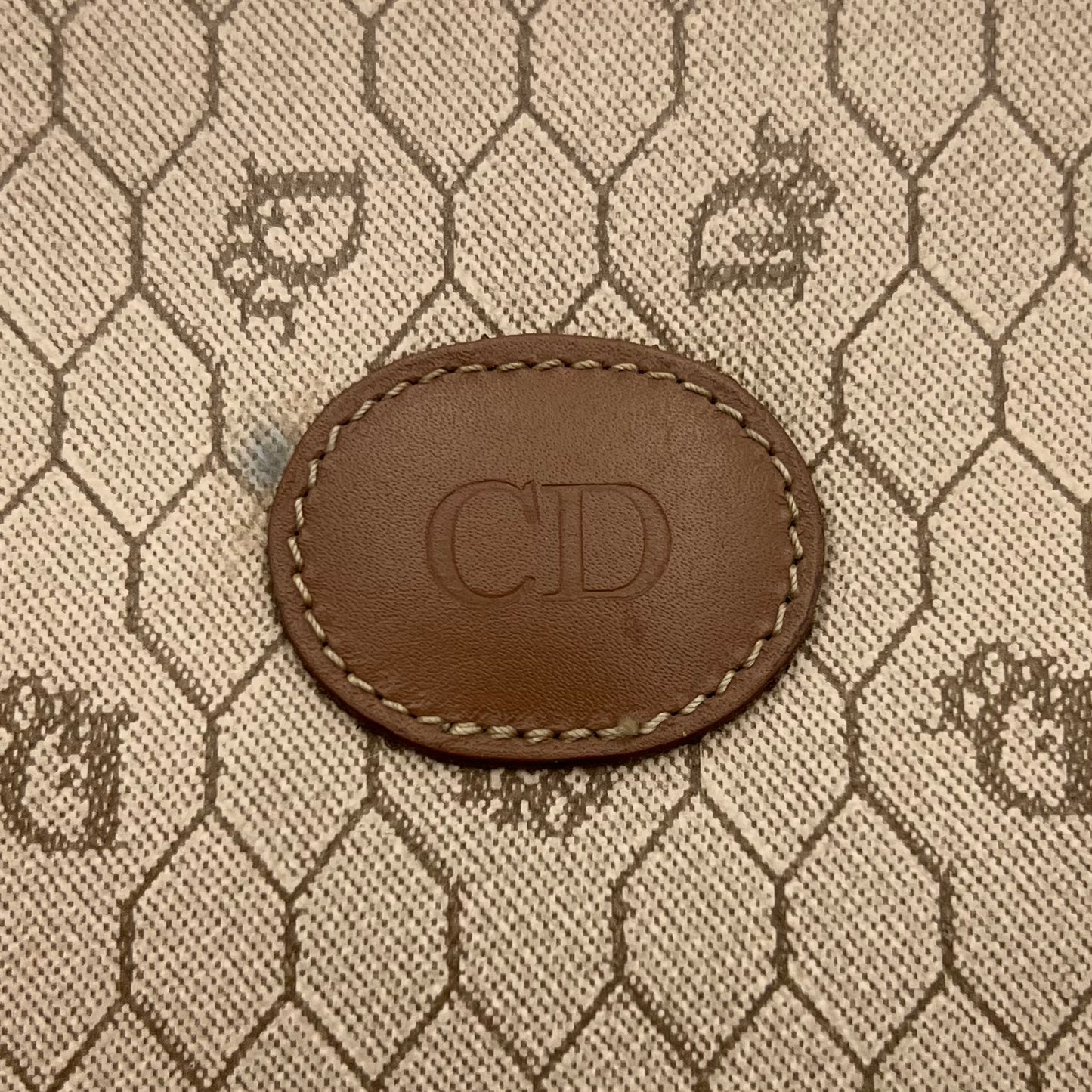 Christian Dior Light Honeycomb Zip Clutch