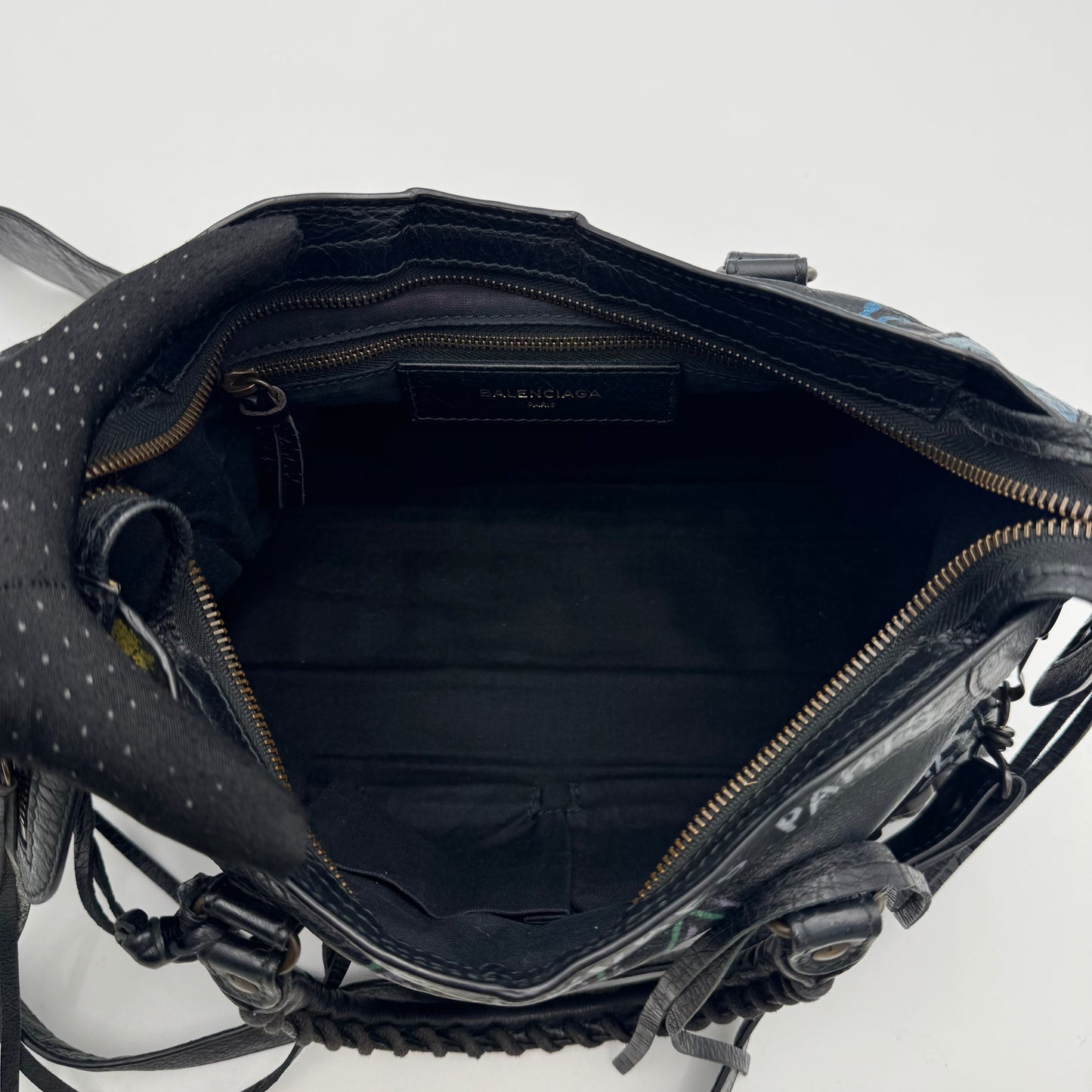 Balenciaga Black Graffiti Small City