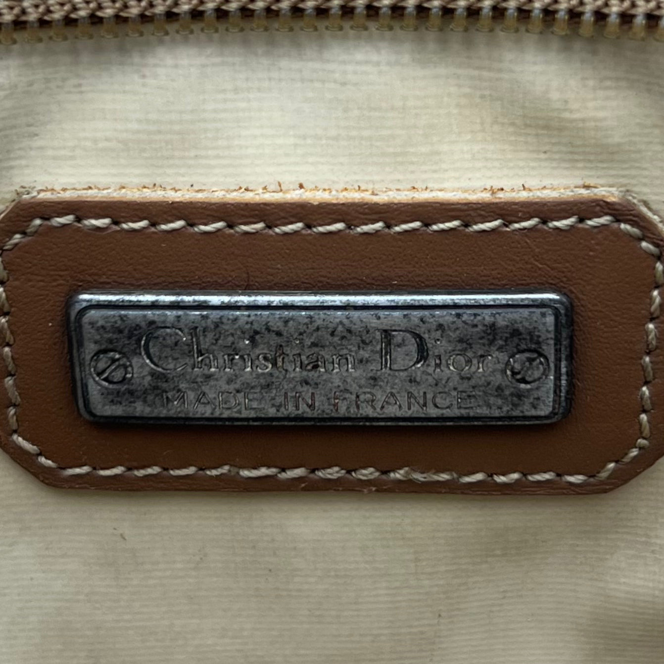 Christian Dior Light Honeycomb Zip Clutch