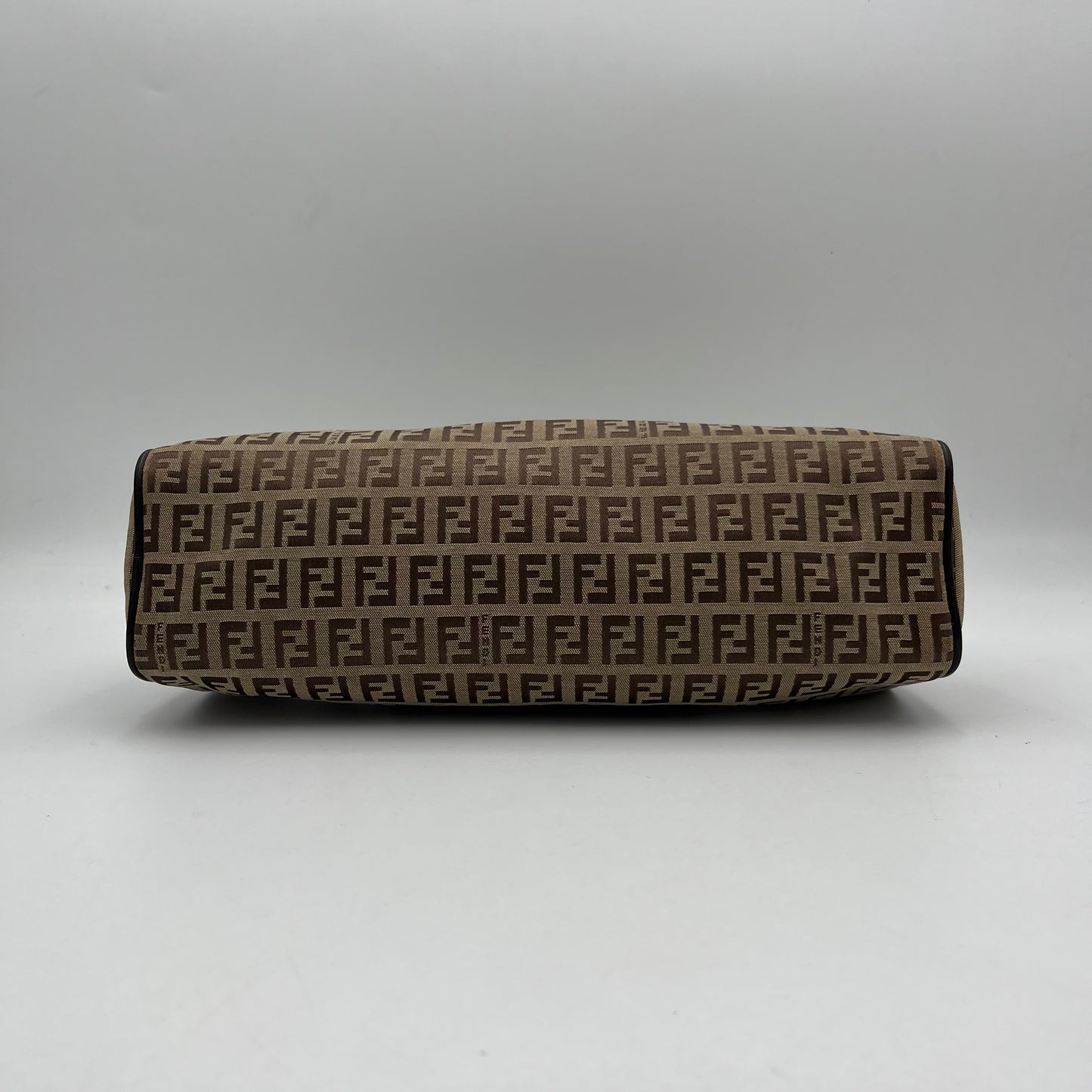 Fendi Brown Zucchino Barrel Shoulder Bag