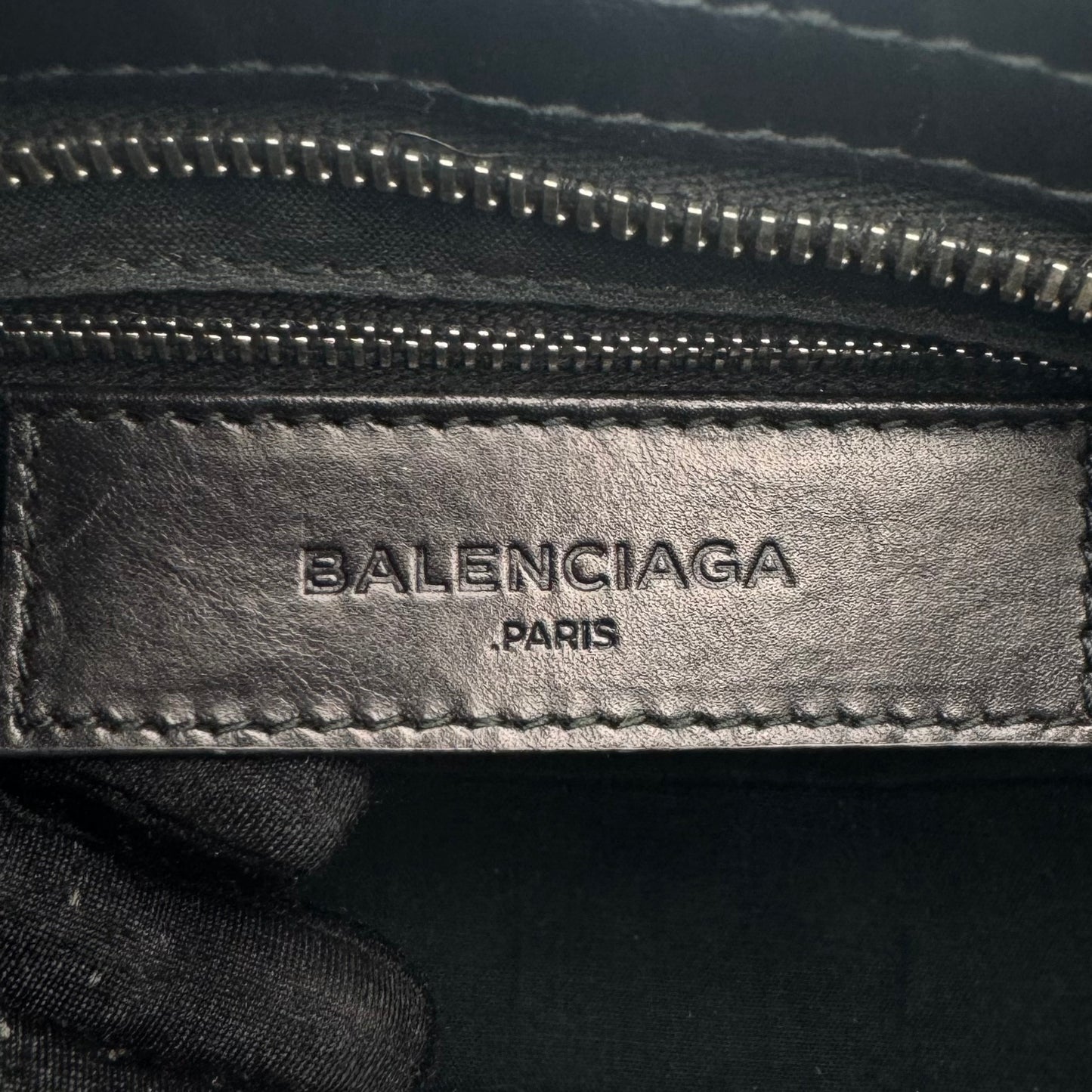 Balenciaga Black Leather Blue Green Raffia Mini City