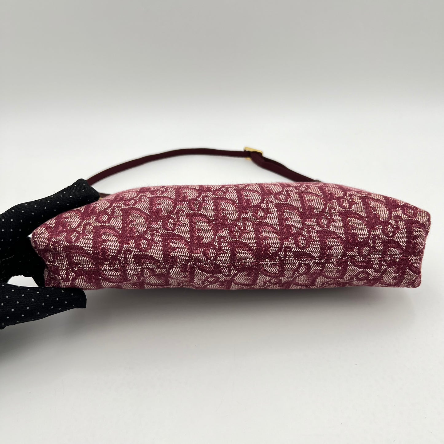 Christian Dior Burgundy Monogram Canvas Hobo Pochette