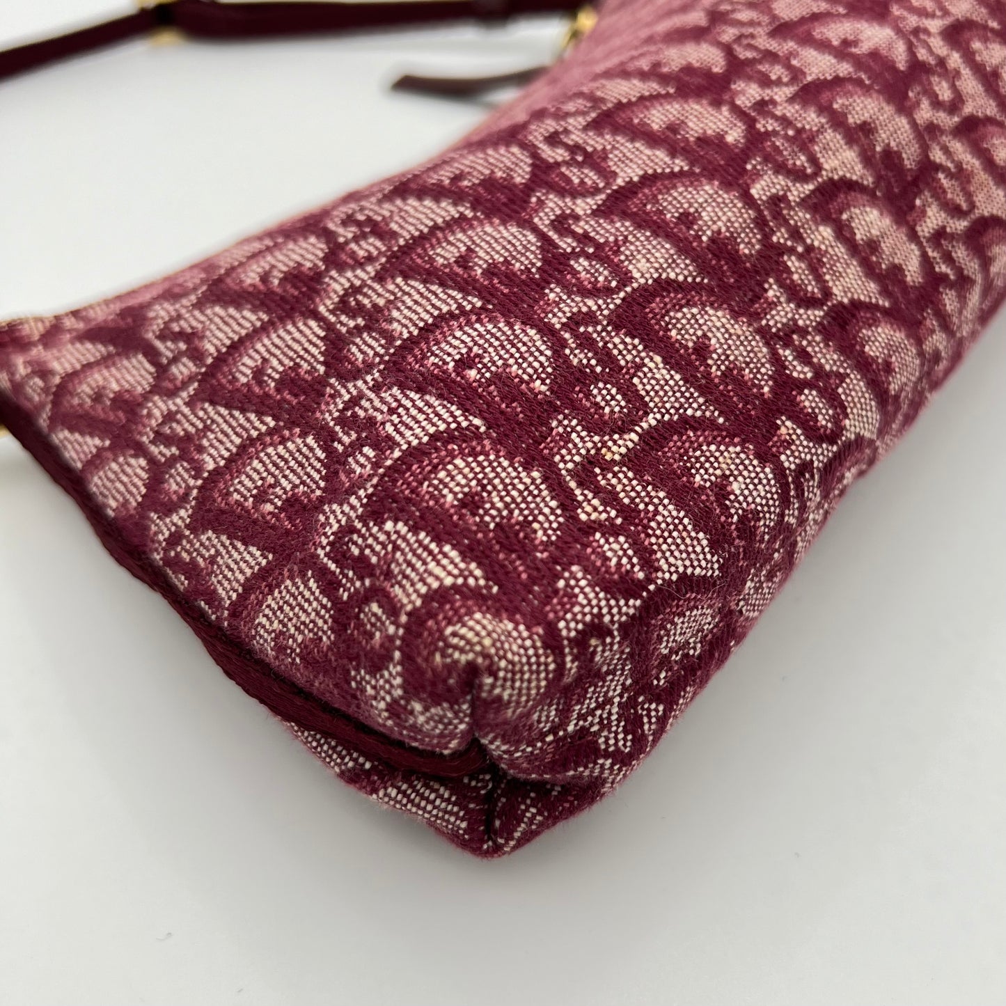 Christian Dior Burgundy Monogram Canvas Hobo Pochette